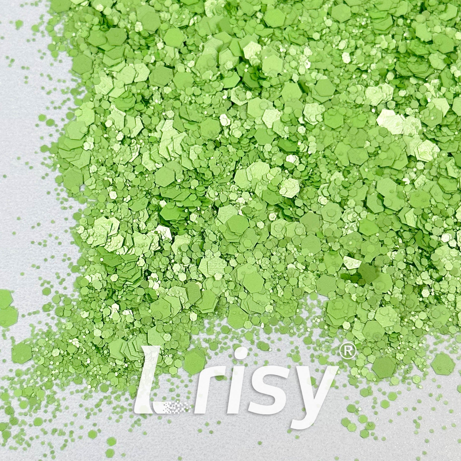 Matte Macaron Green Glitter 3404