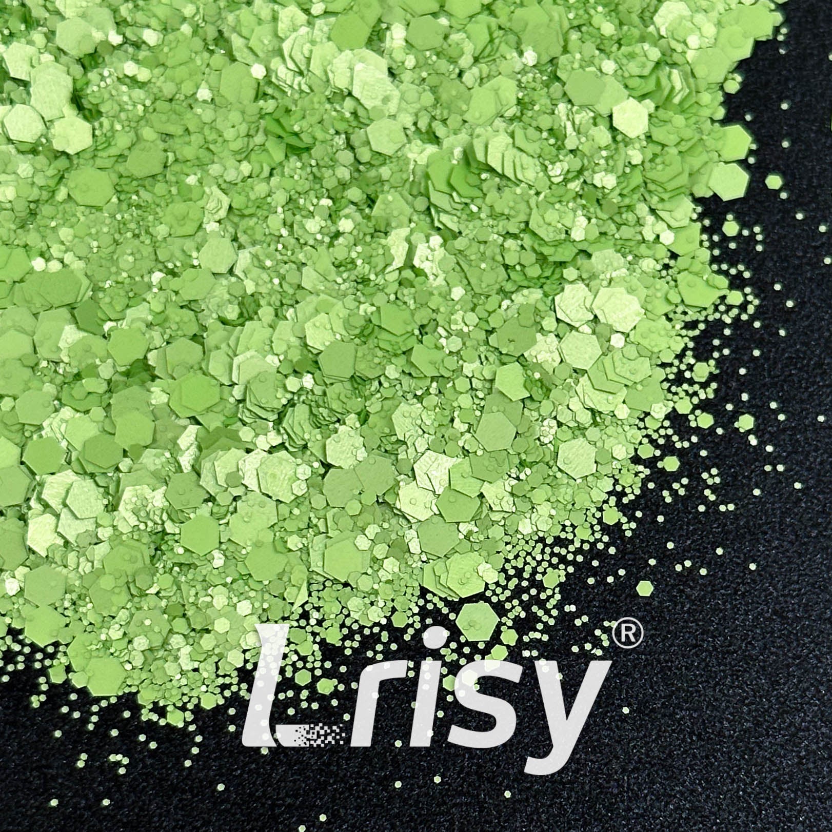 Matte Macaron Green Glitter 3404