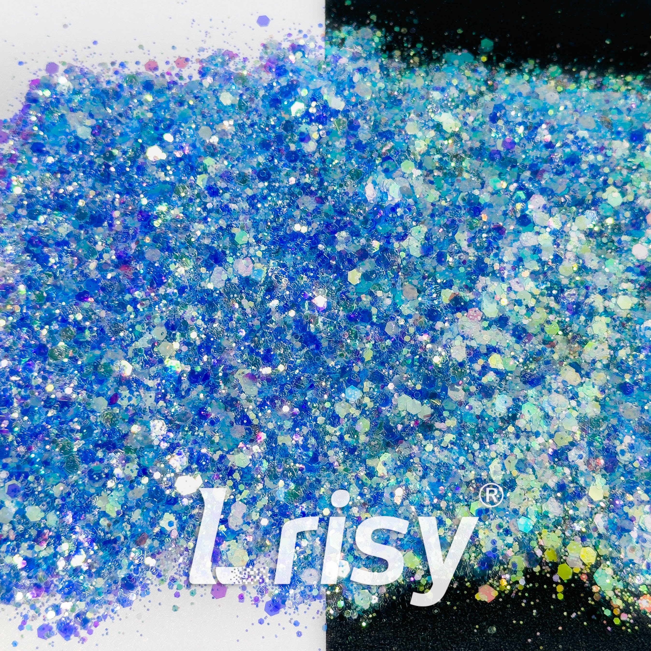 General Mixed High Brightness Iridescent Blue Glitter 7907