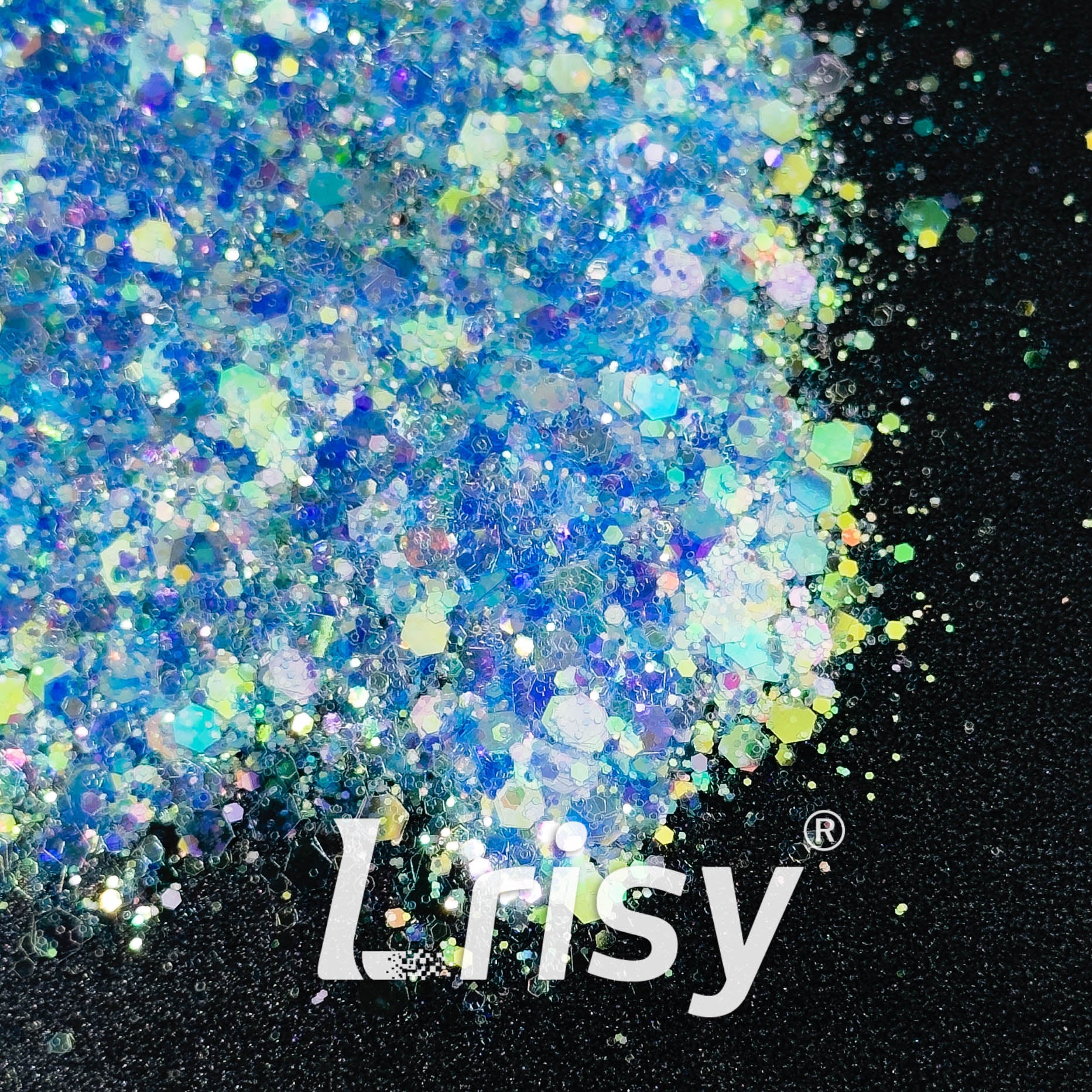 General Mixed High Brightness Iridescent Blue Glitter 7907