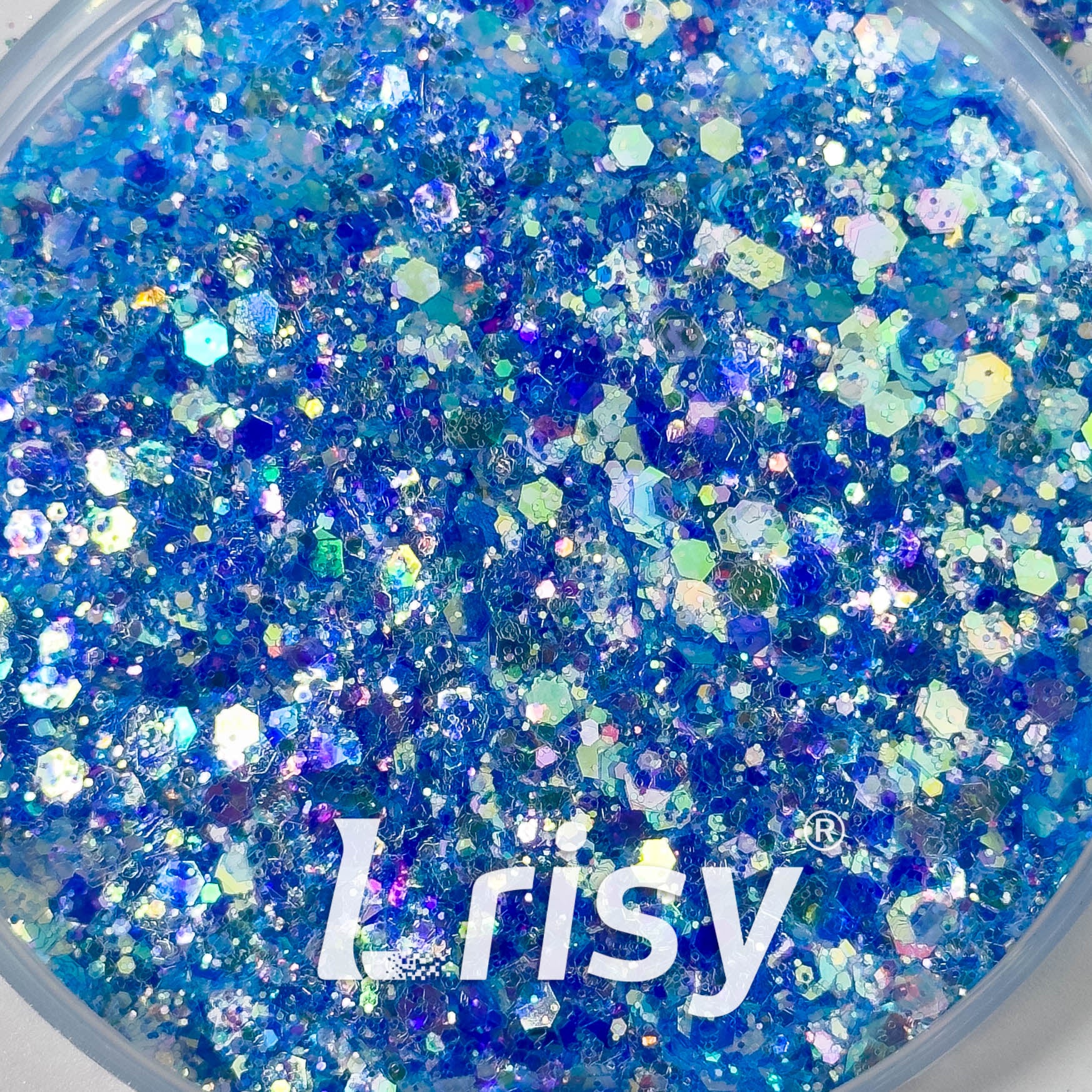 General Mixed High Brightness Iridescent Blue Glitter 7907