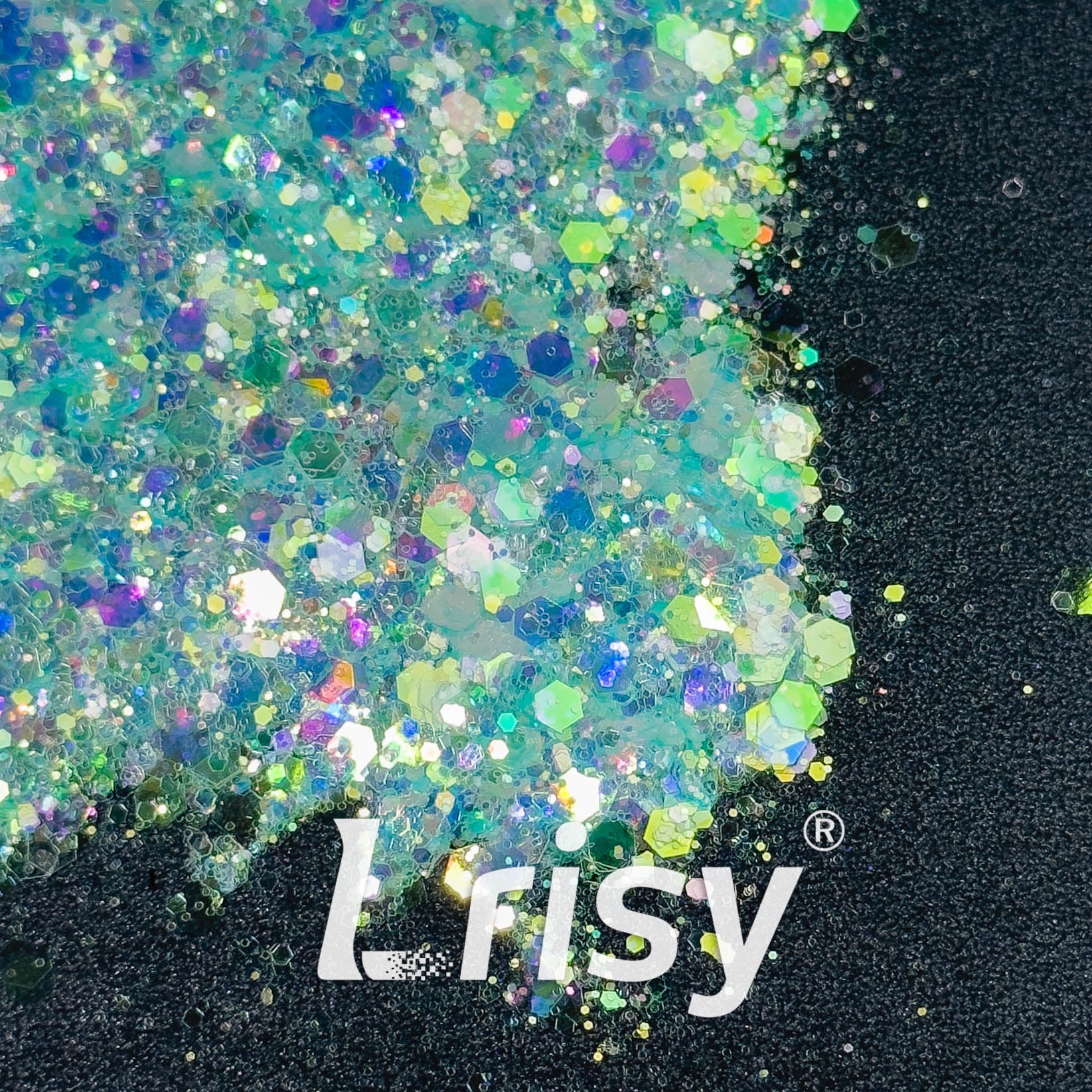 General Mixed High Brightness Iridescent Green Glitter 7906