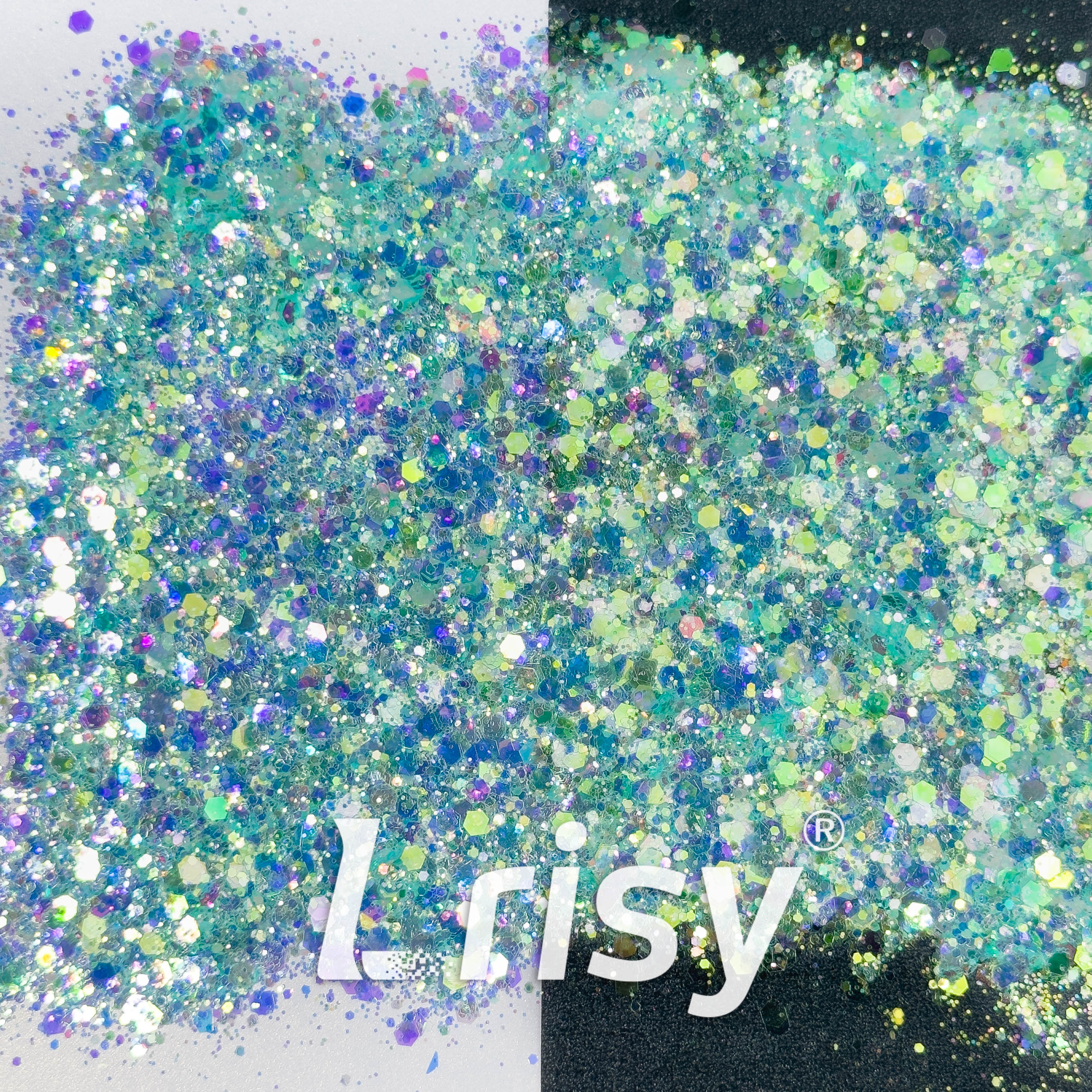 General Mixed High Brightness Iridescent Green Glitter 7906