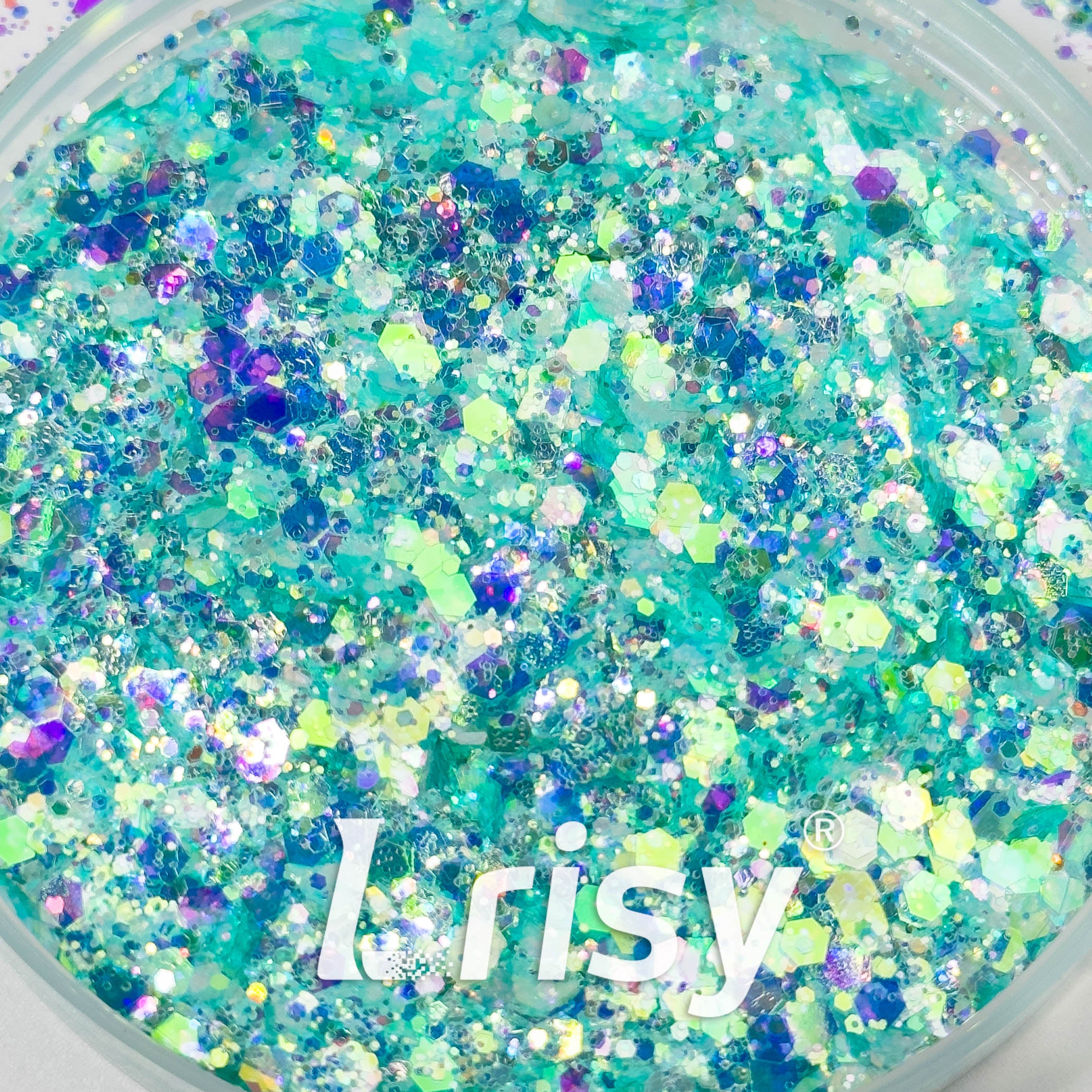 General Mixed High Brightness Iridescent Green Glitter 7906