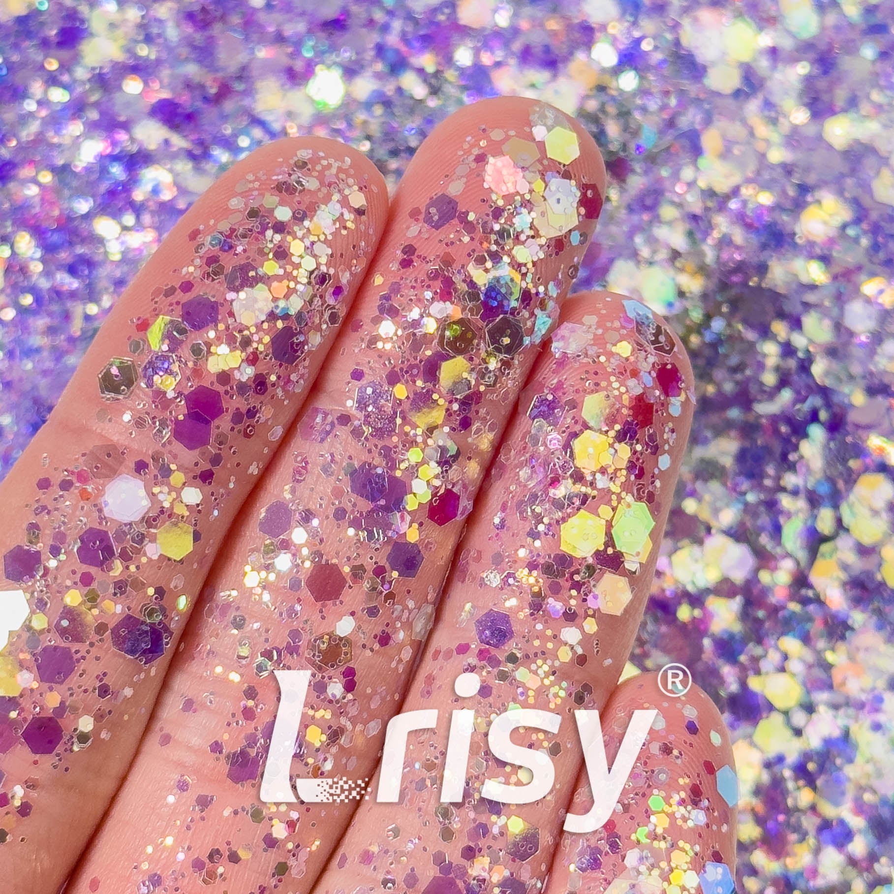 General Mixed High Brightness Iridescent Purple Glitter 7908