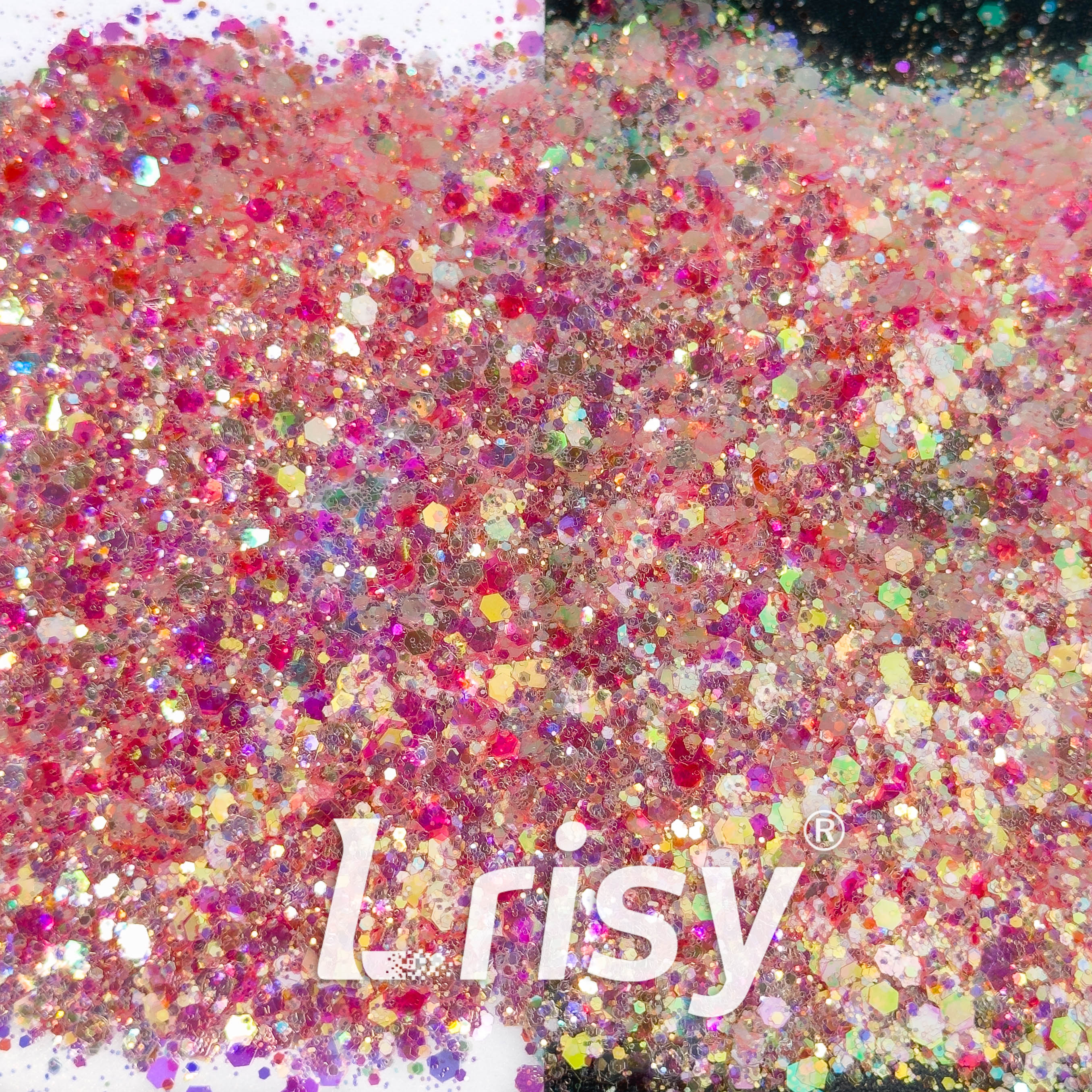 General Mixed High Brightness Iridescent Red Glitter 7903