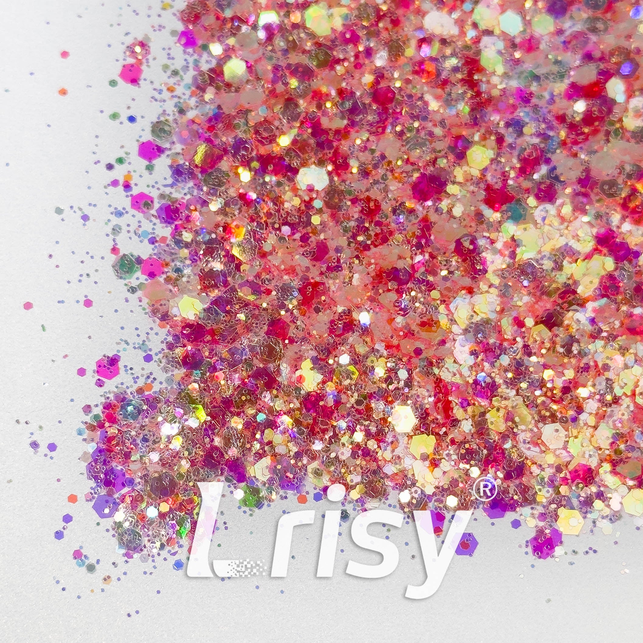 General Mixed High Brightness Iridescent Red Glitter 7903