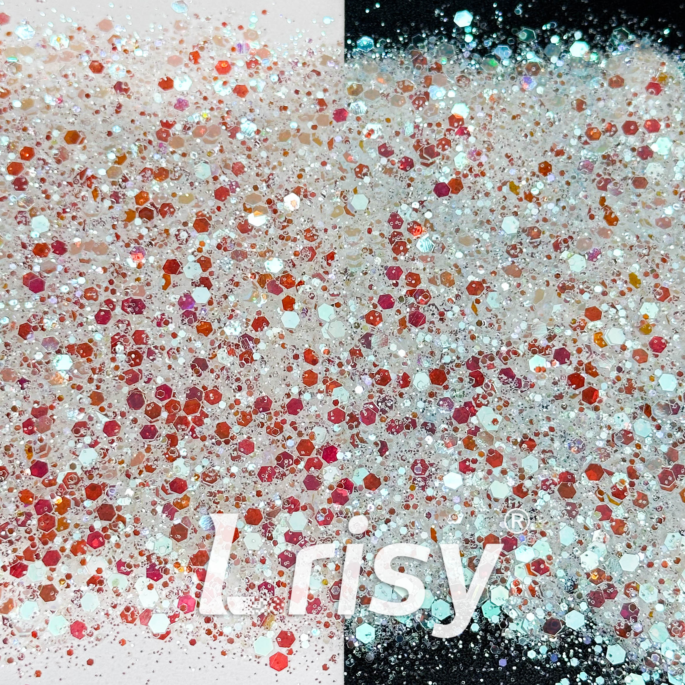 High Brightness Red and White Chunky Glitter 3702