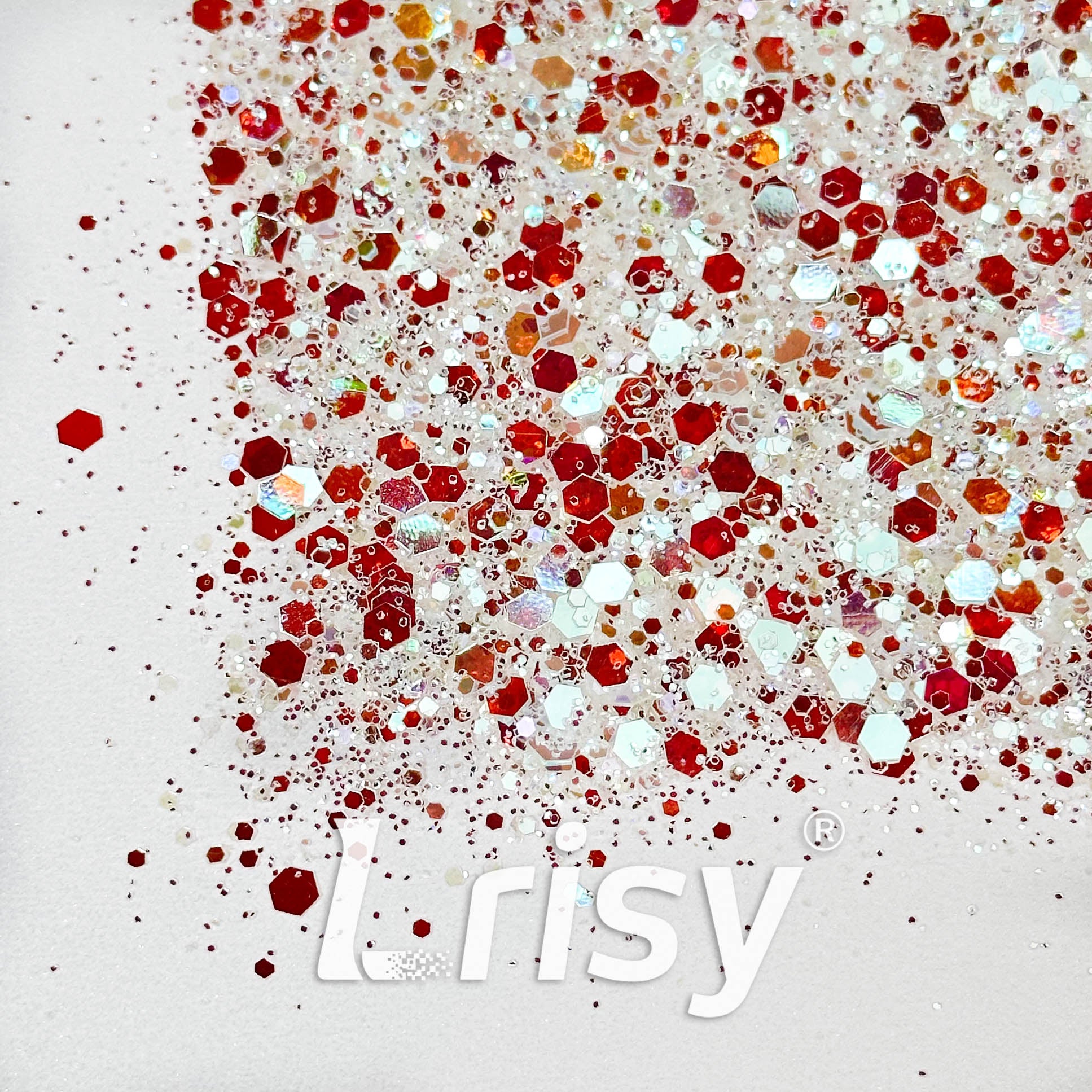 High Brightness Red and White Chunky Glitter 3702