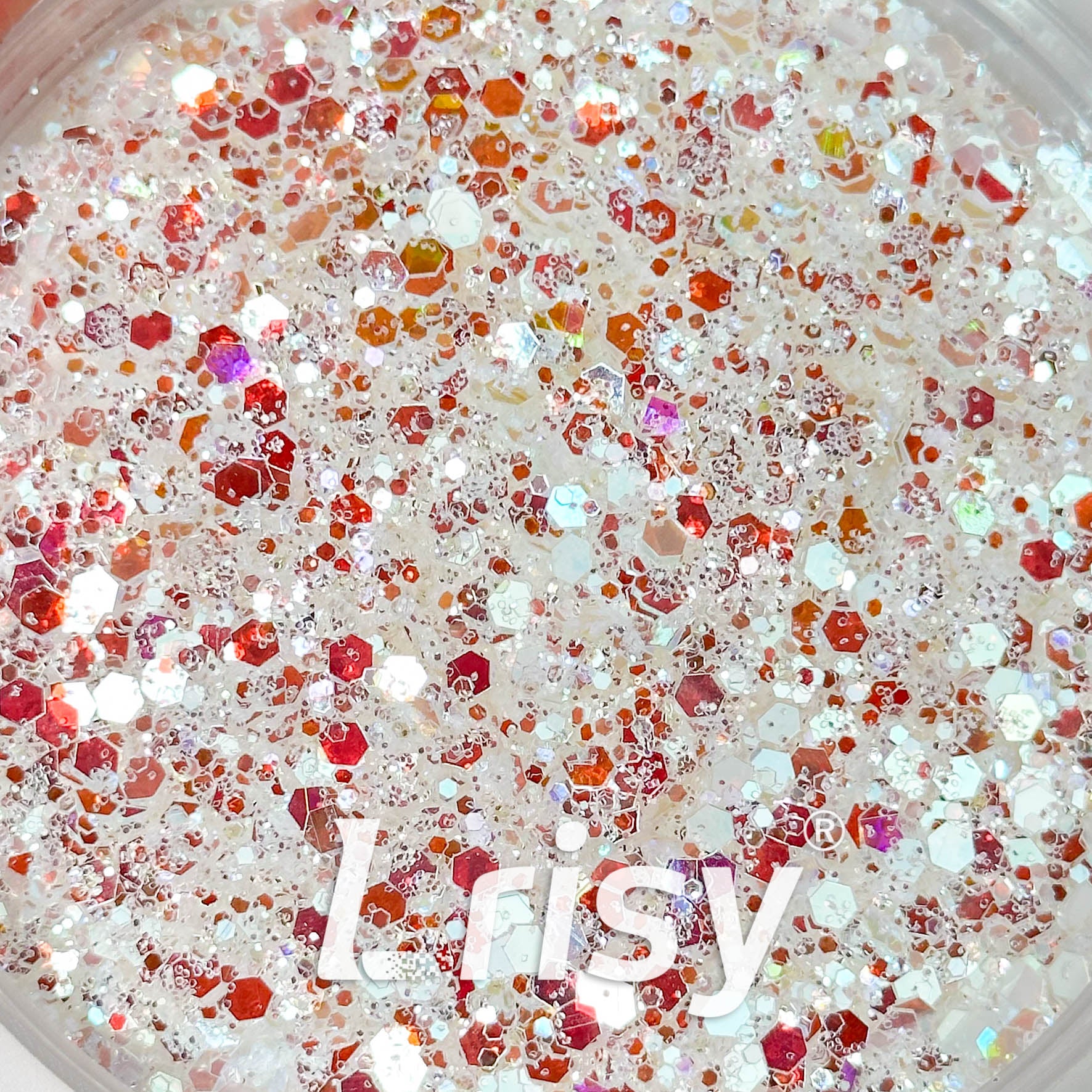 High Brightness Red and White Chunky Glitter 3702