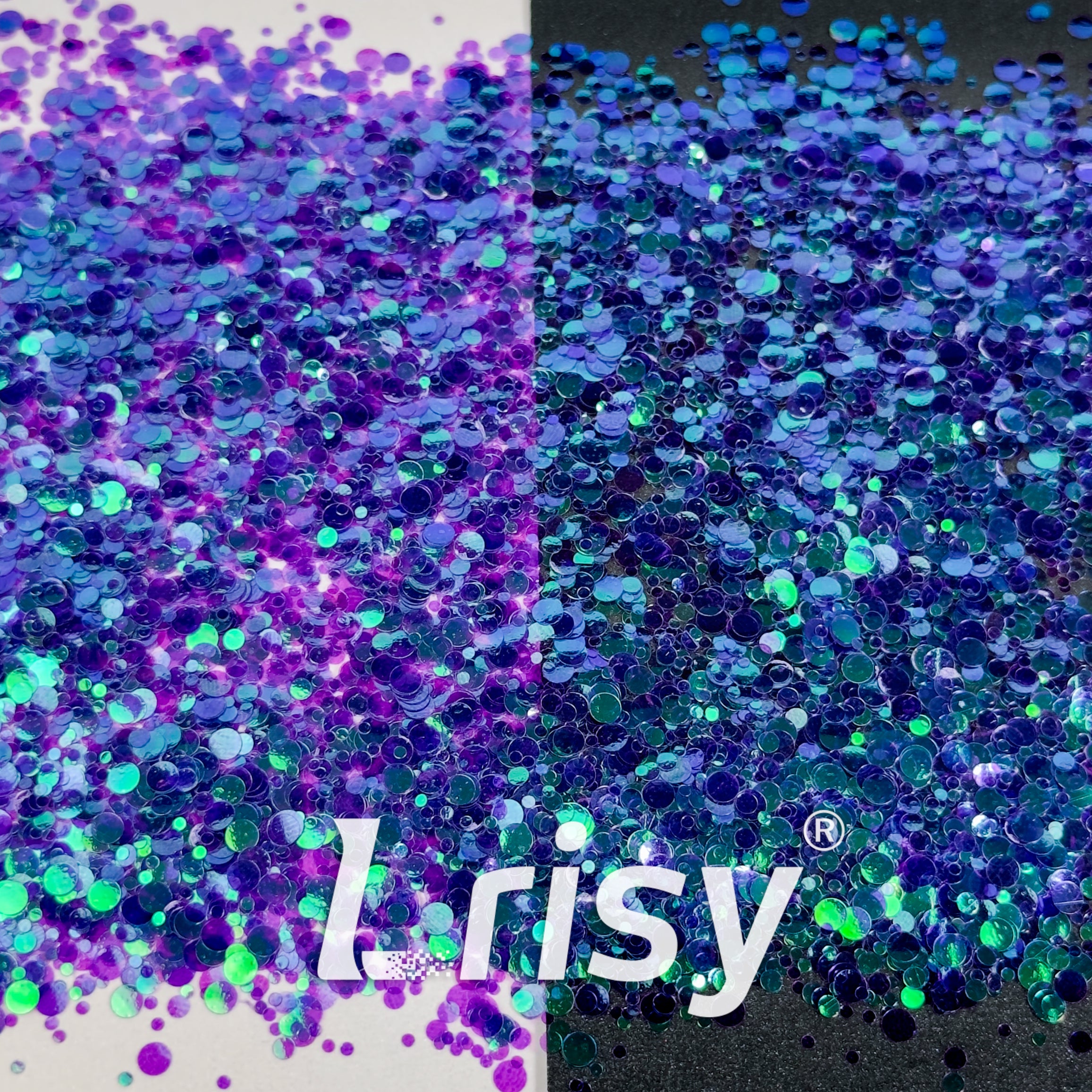 1/2/3MM Round Shaped Mixed Purple Glitter C006