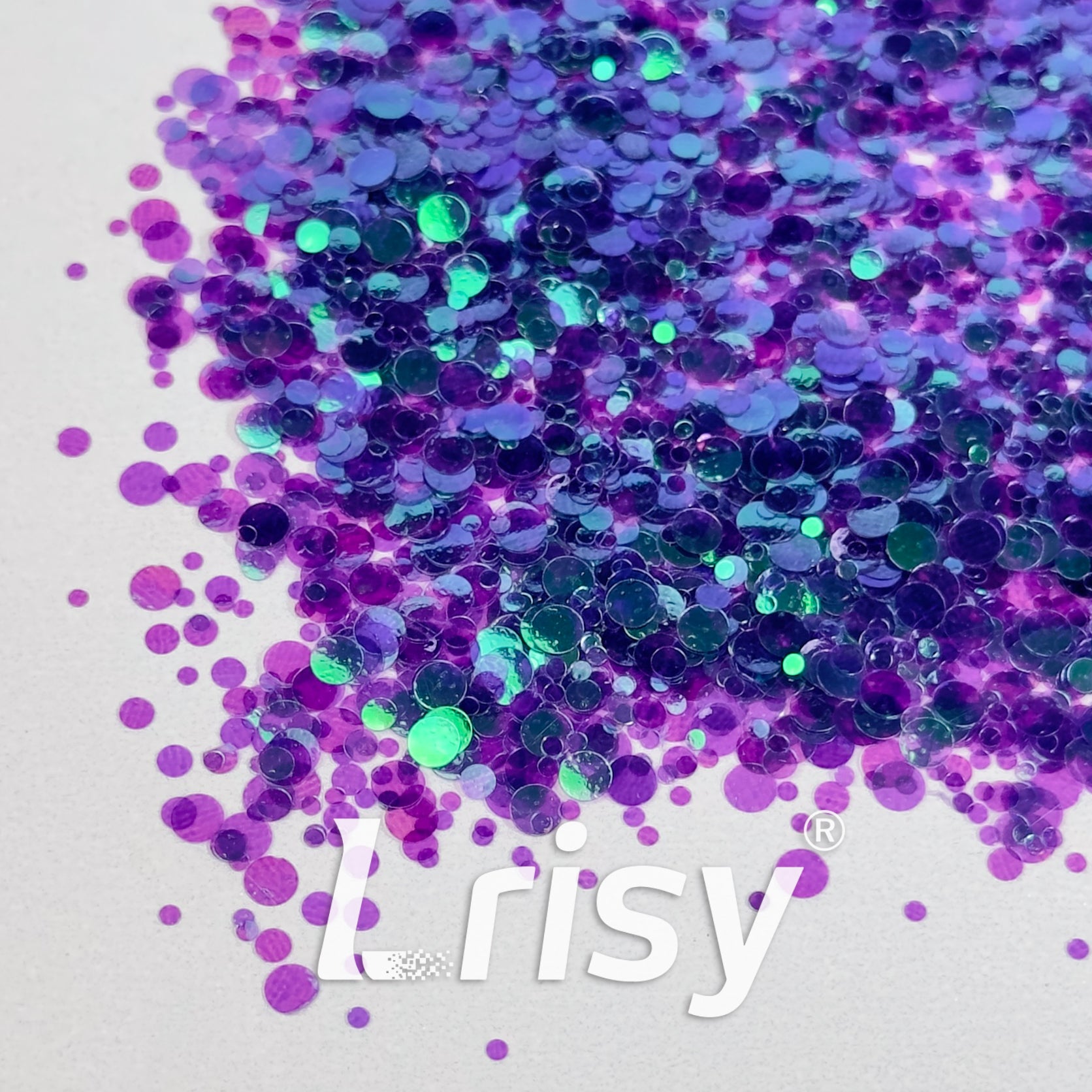 1/2/3MM Round Shaped Mixed Purple Glitter C006