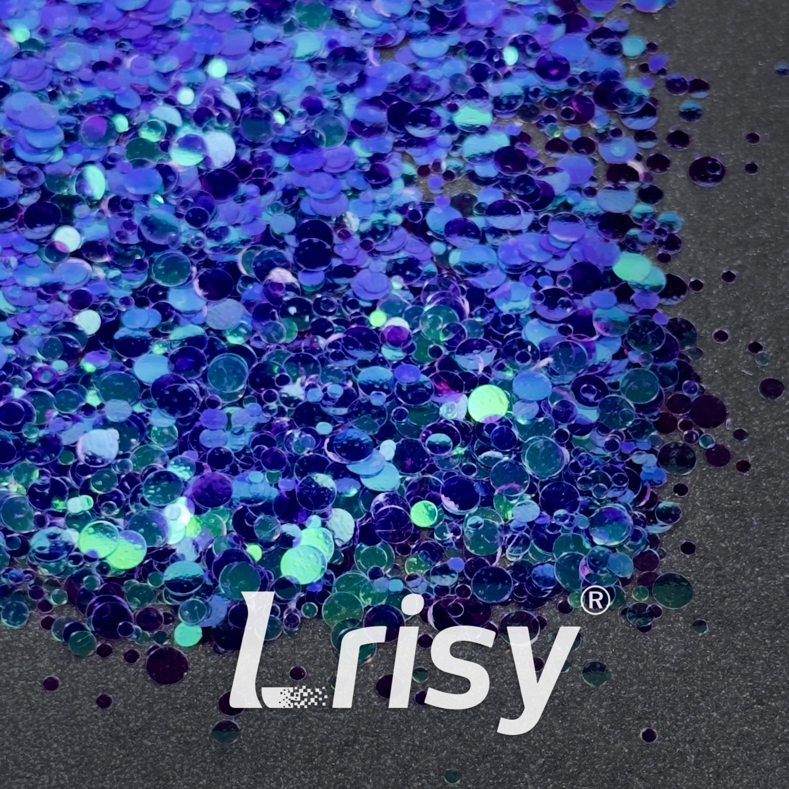 1/2/3MM Round Shaped Mixed Purple Glitter C006