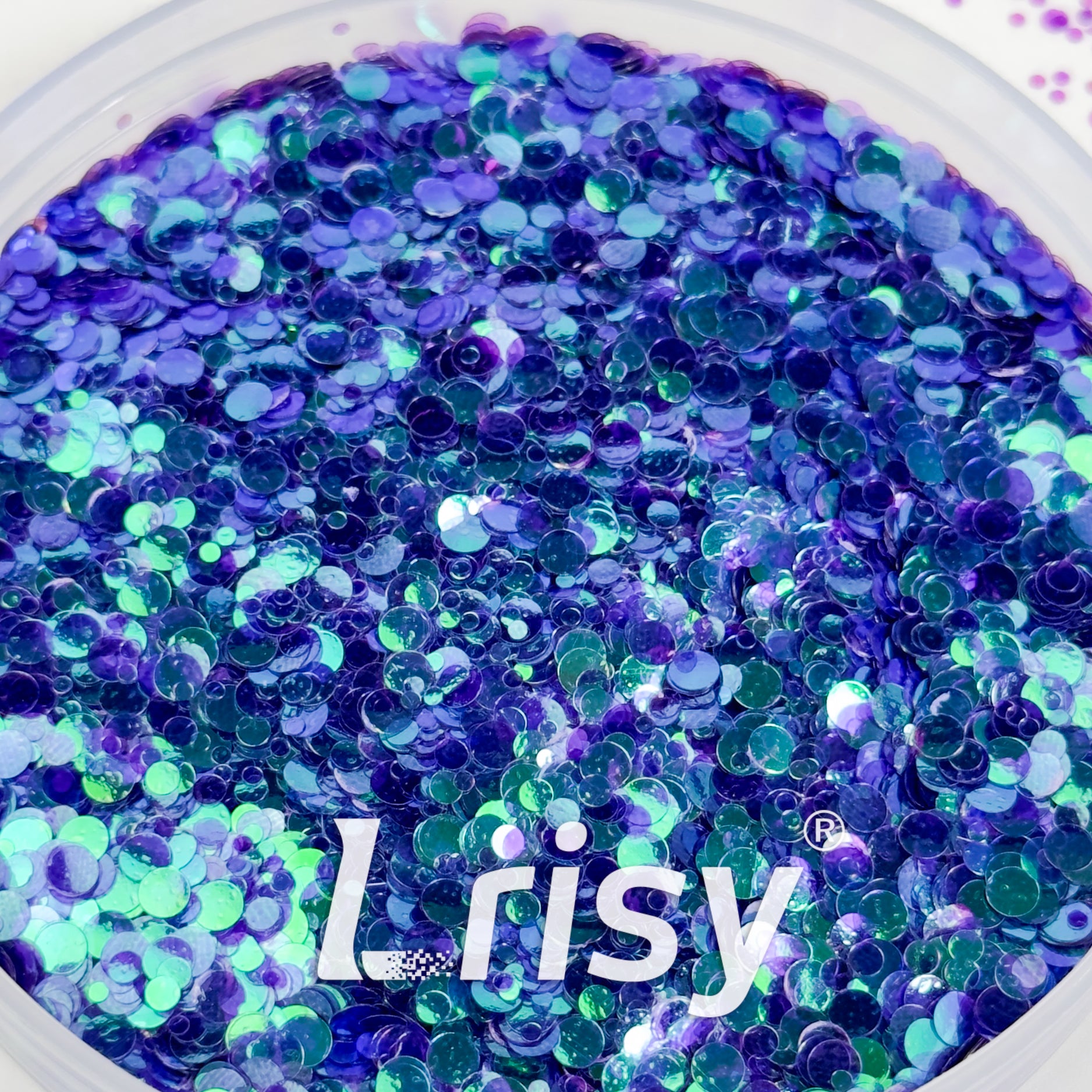 1/2/3MM Round Shaped Mixed Purple Glitter C006