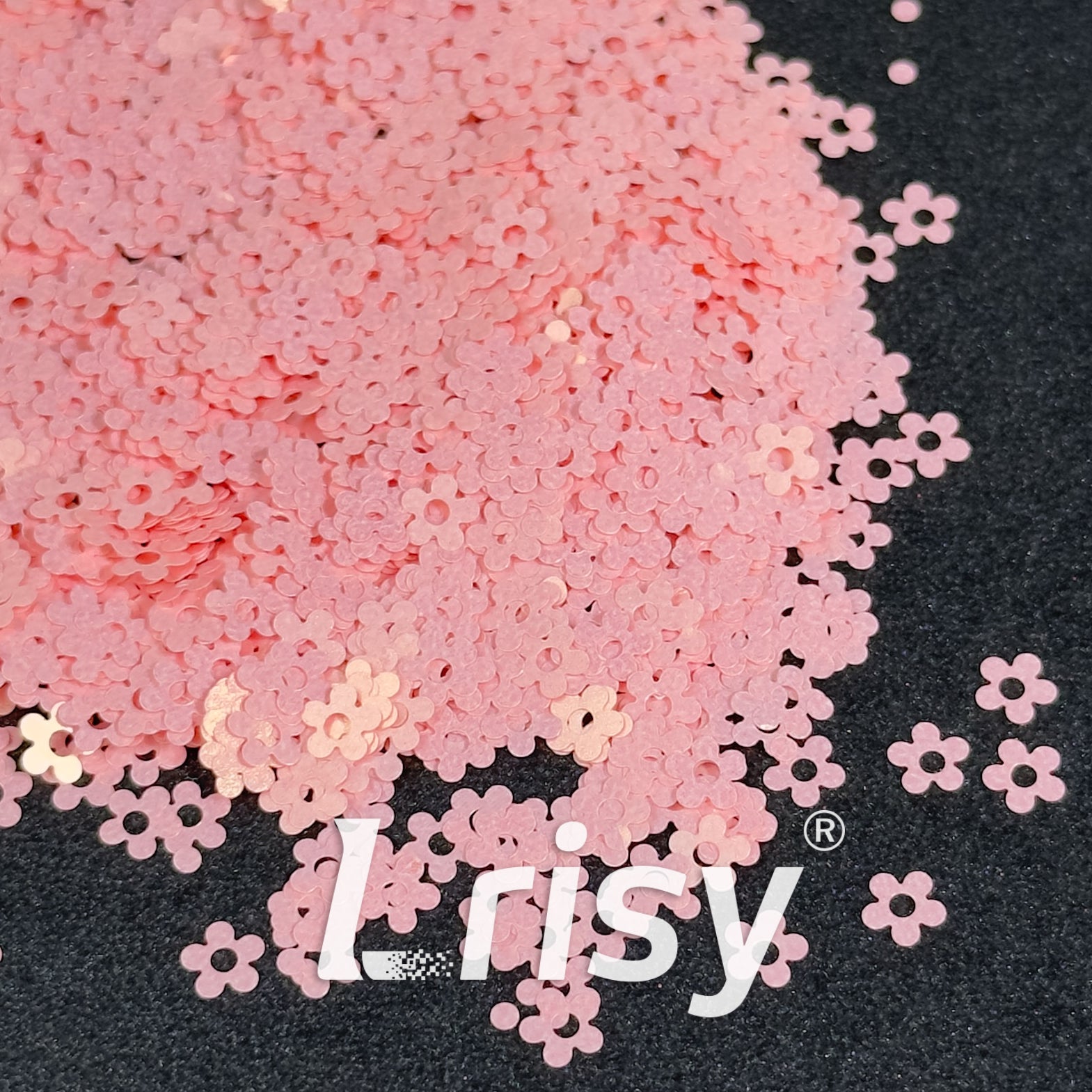 4mm Hollow Out Plum Flower Solvent Resistance Macaron Light Pink Matte Glitter FC-SJ033