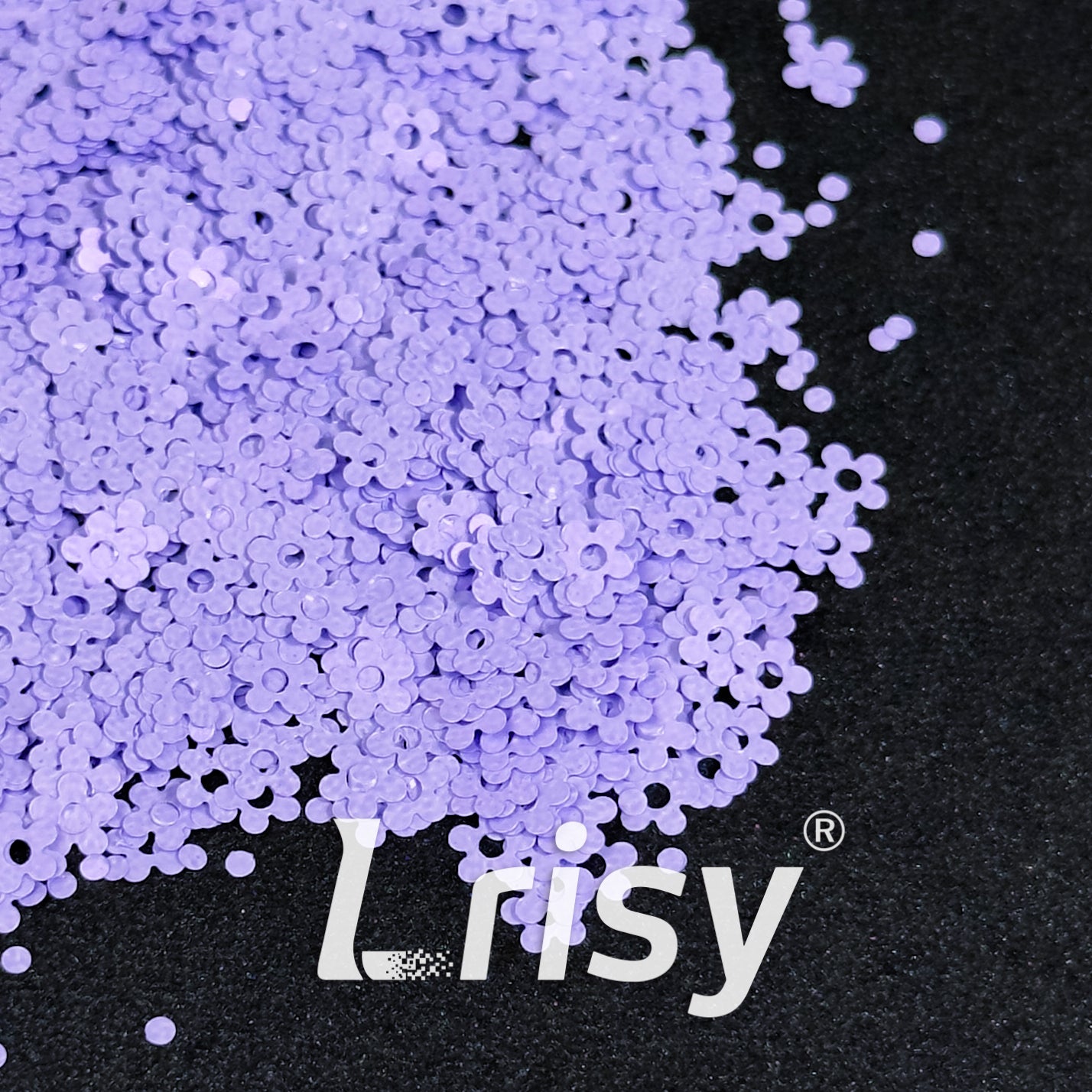 4mm Hollow Out Plum Flower Solvent Resistance Macaron Light Purple Matte Glitter FC-SJ025