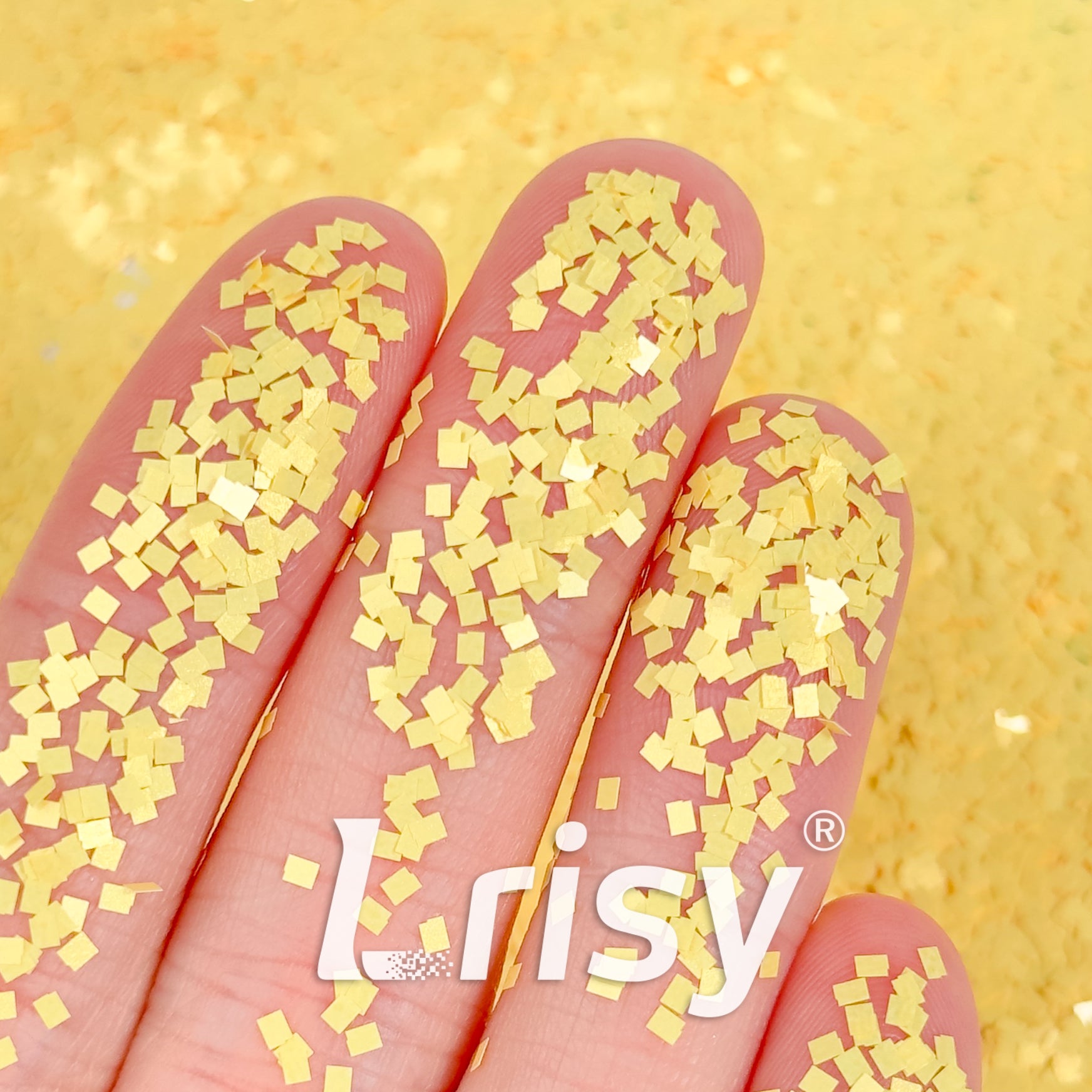 Solvent Resistance Macaron Light Yellow Matte Square Shaped Glitter FC-SJ021