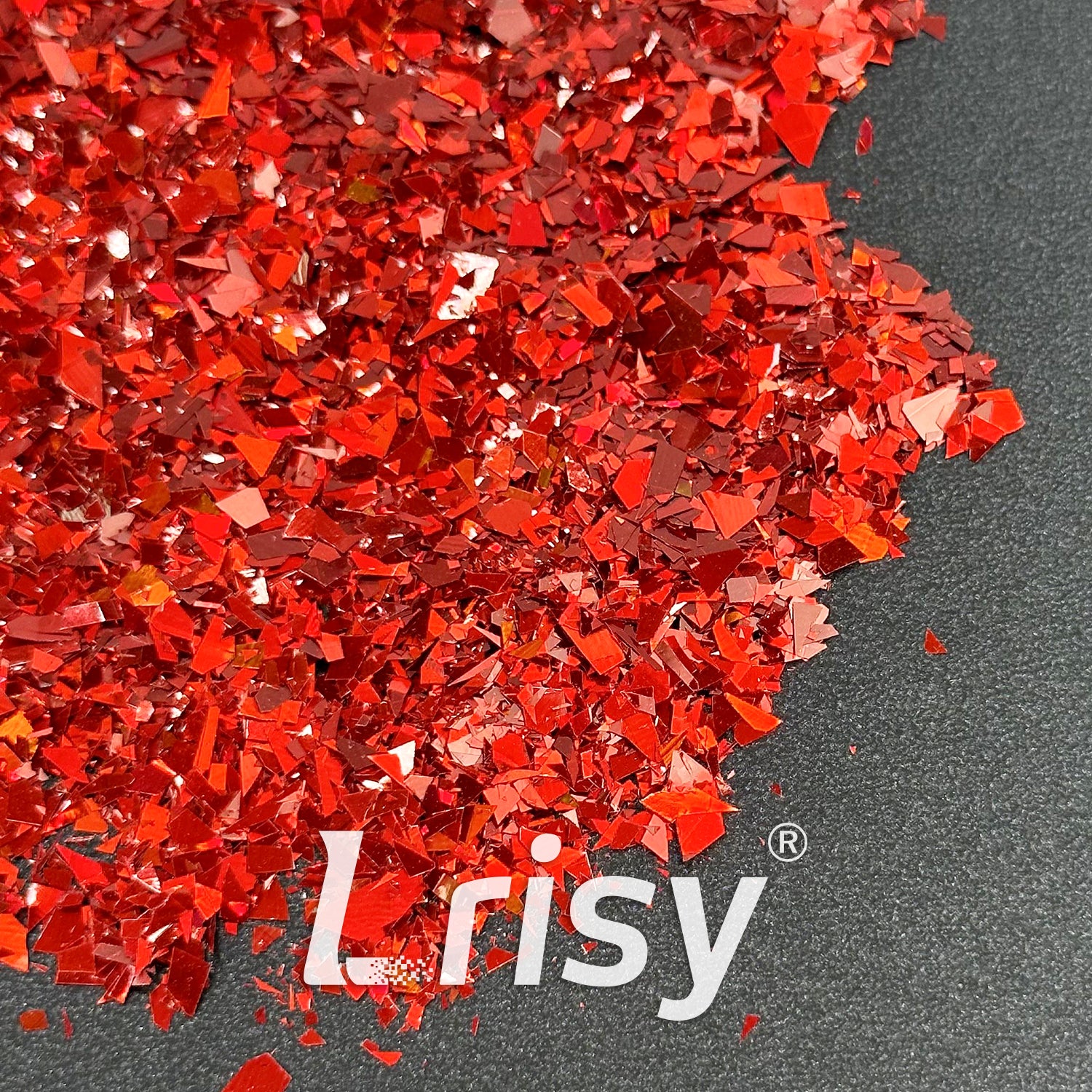 Holographic Red Cellophane Glitter Flakes Holo Shards LB0300 4x4