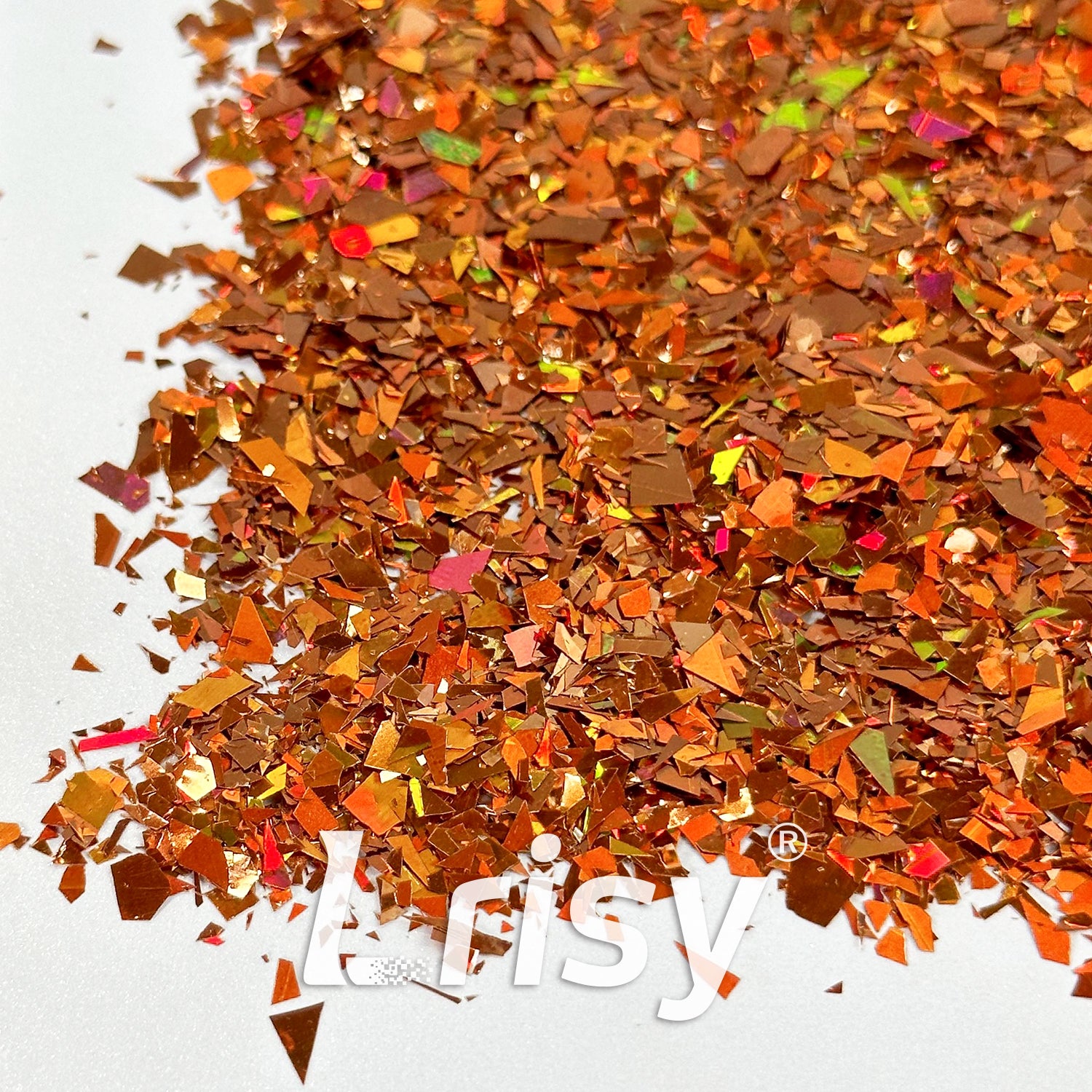 Holographic Red Bronze Cellophane Glitter Flakes Holo Shards LB0401 4x4