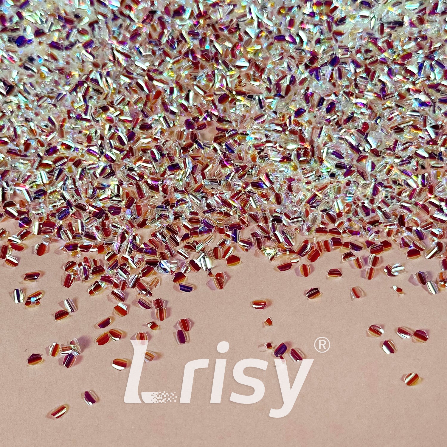 2mm Translucent Purple Yellow and White 3D Concave Stereo Hexagon Glitter LLG002