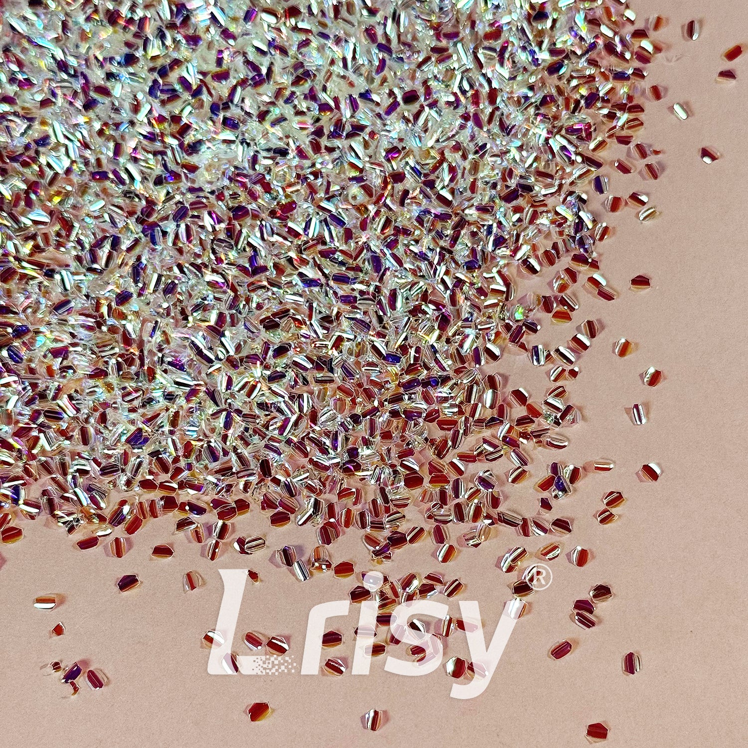 2mm Translucent Purple Yellow and White 3D Concave Stereo Hexagon Glitter LLG002