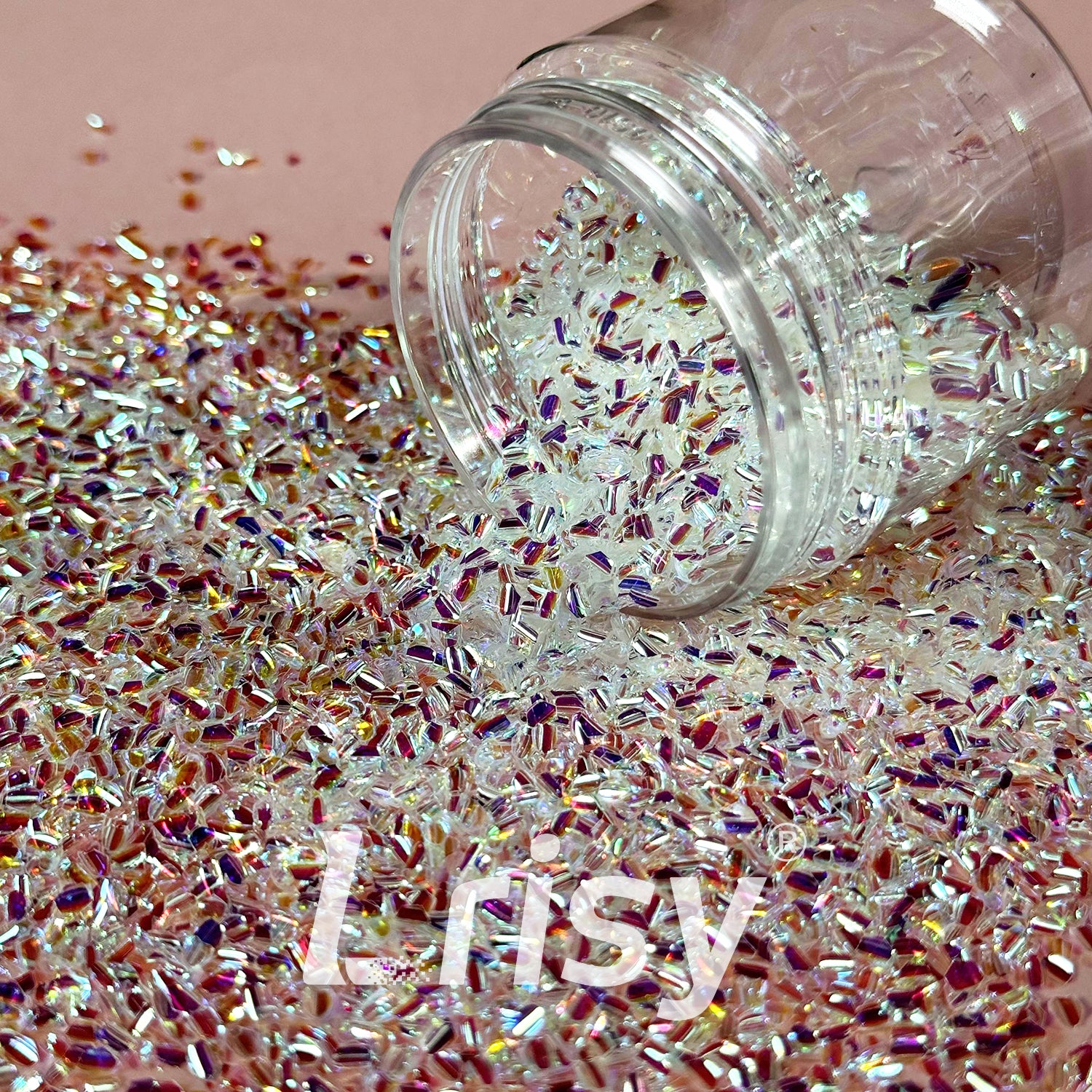 2mm Translucent Purple Yellow and White 3D Concave Stereo Hexagon Glitter LLG002