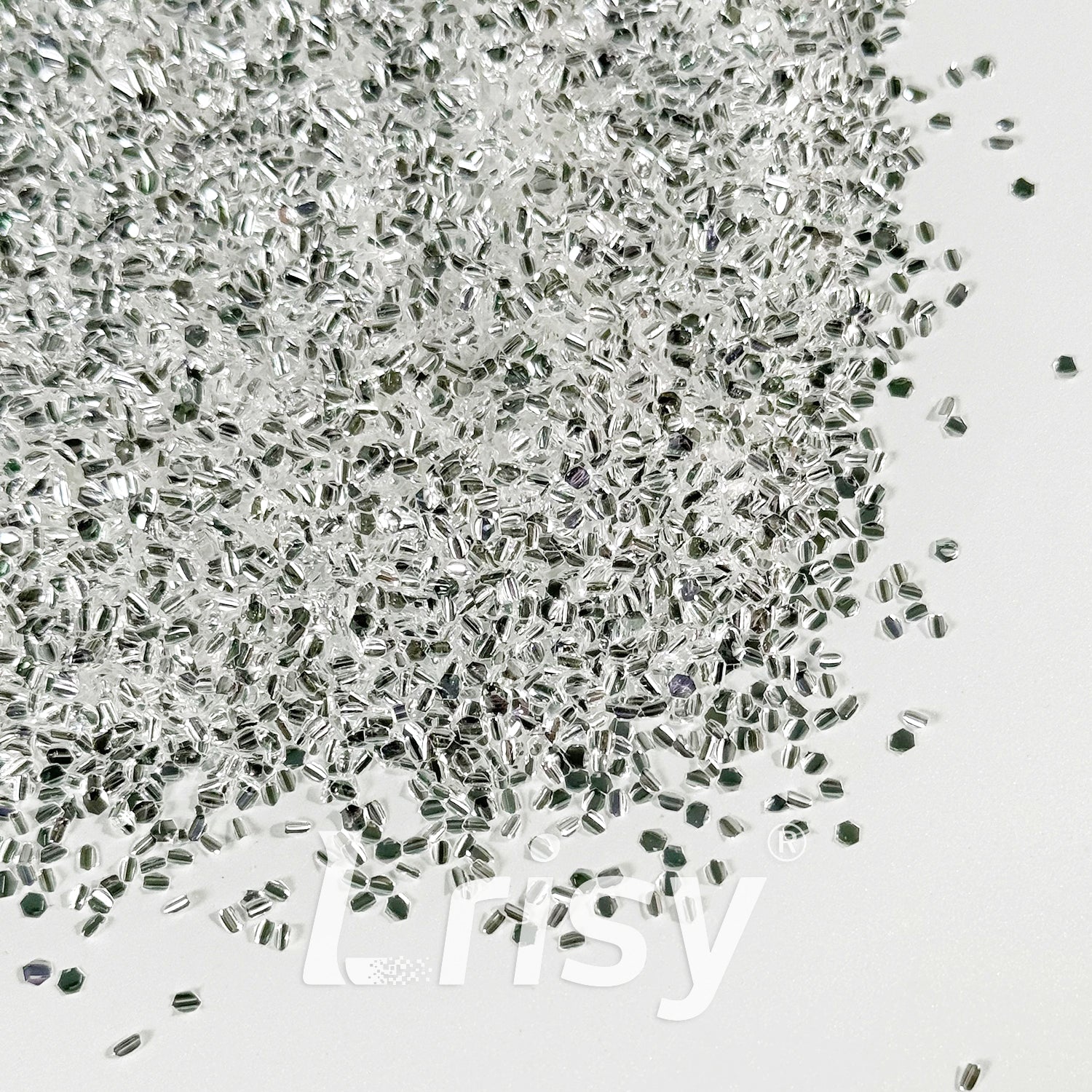 2mm Translucent silver and White 3D Concave Stereo Hexagon Glitter LLG003