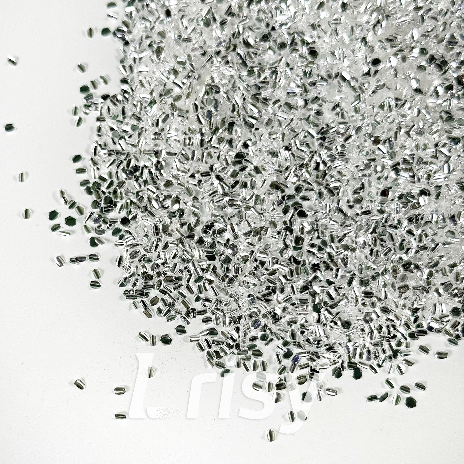 2mm Translucent silver and White 3D Concave Stereo Hexagon Glitter LLG003
