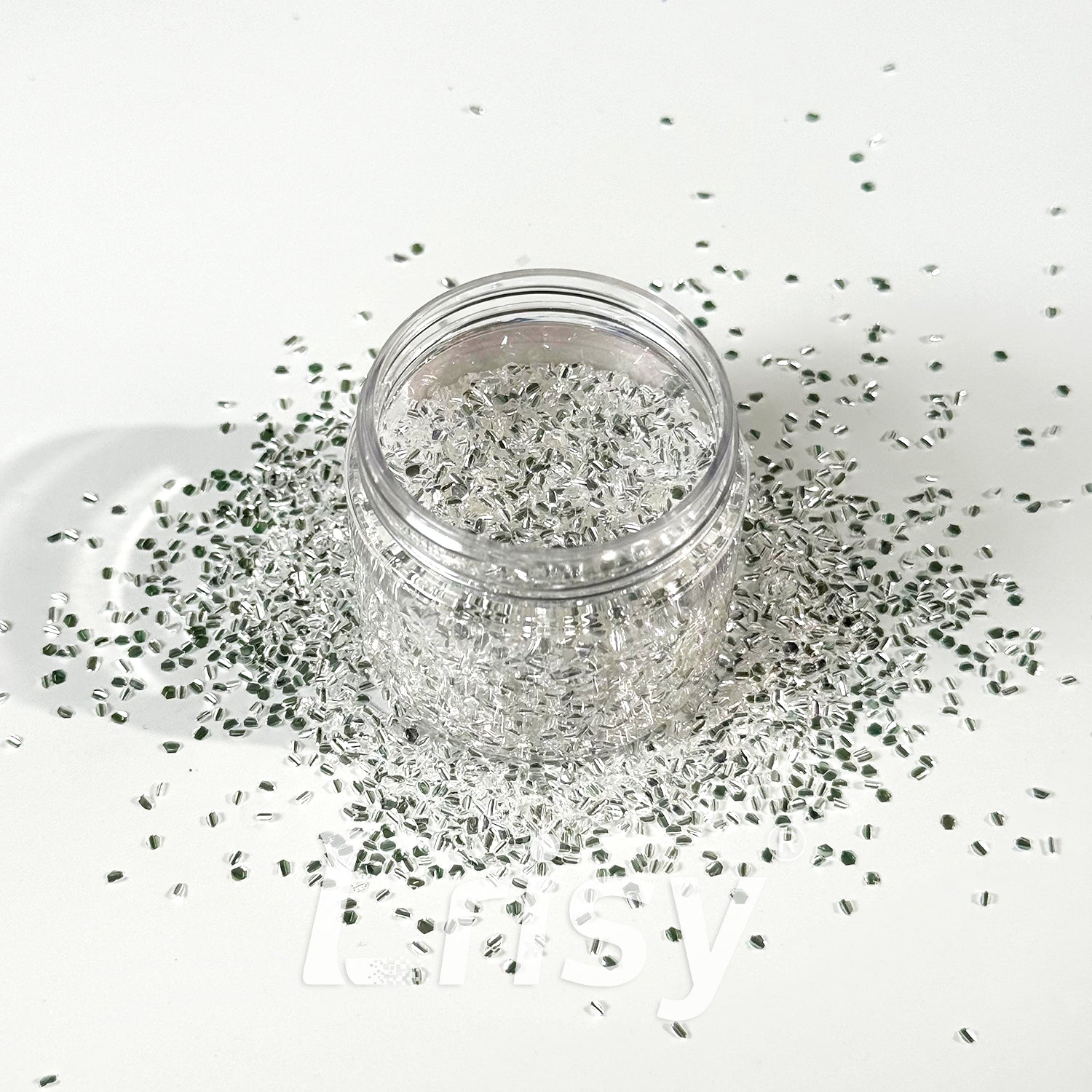 2mm Translucent silver and White 3D Concave Stereo Hexagon Glitter LLG003