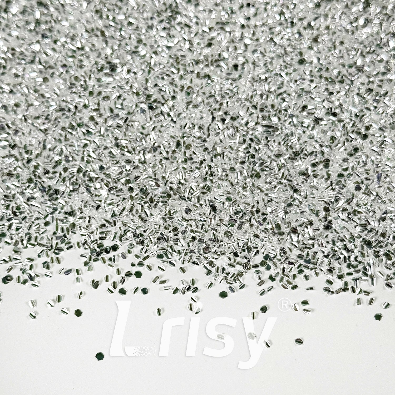 2mm Translucent silver and White 3D Concave Stereo Hexagon Glitter LLG003