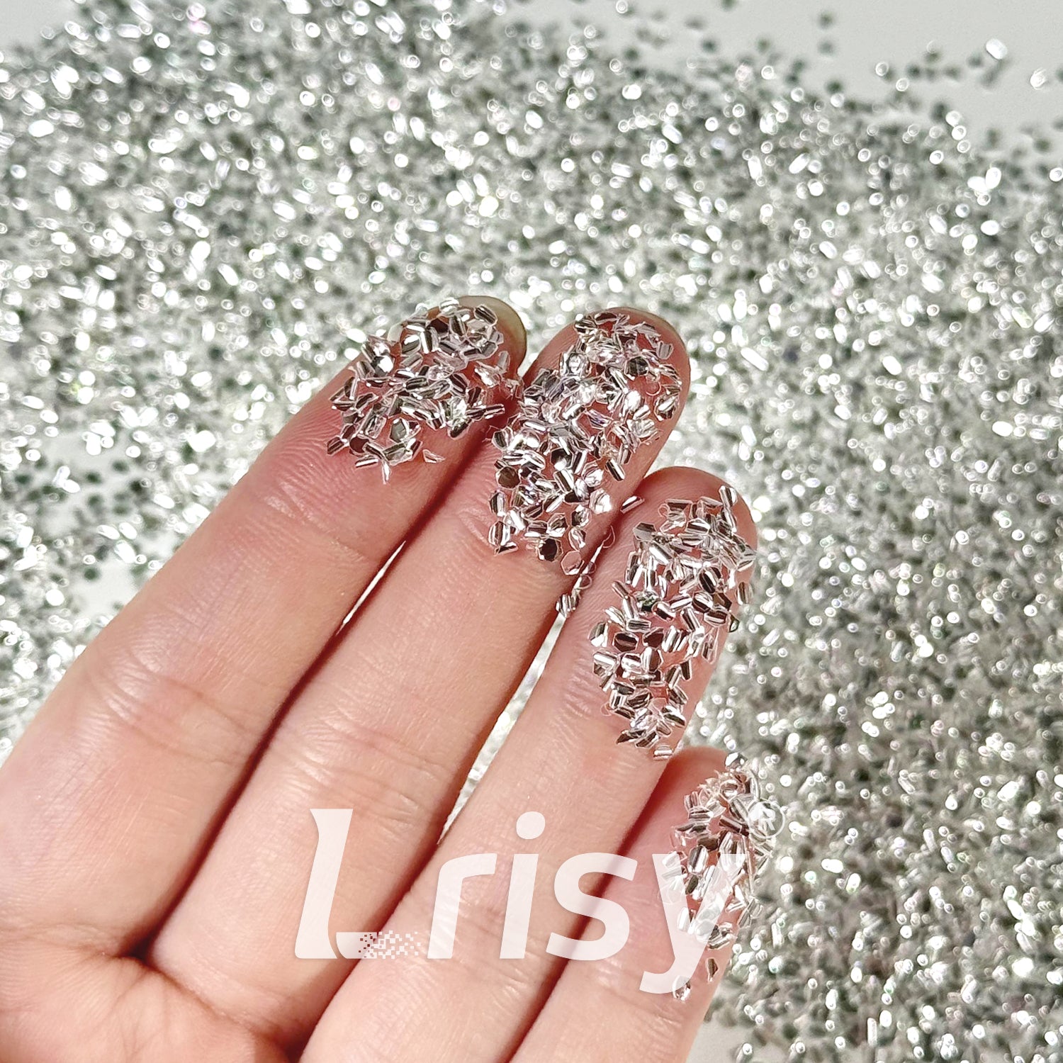 2mm Translucent silver and White 3D Concave Stereo Hexagon Glitter LLG003
