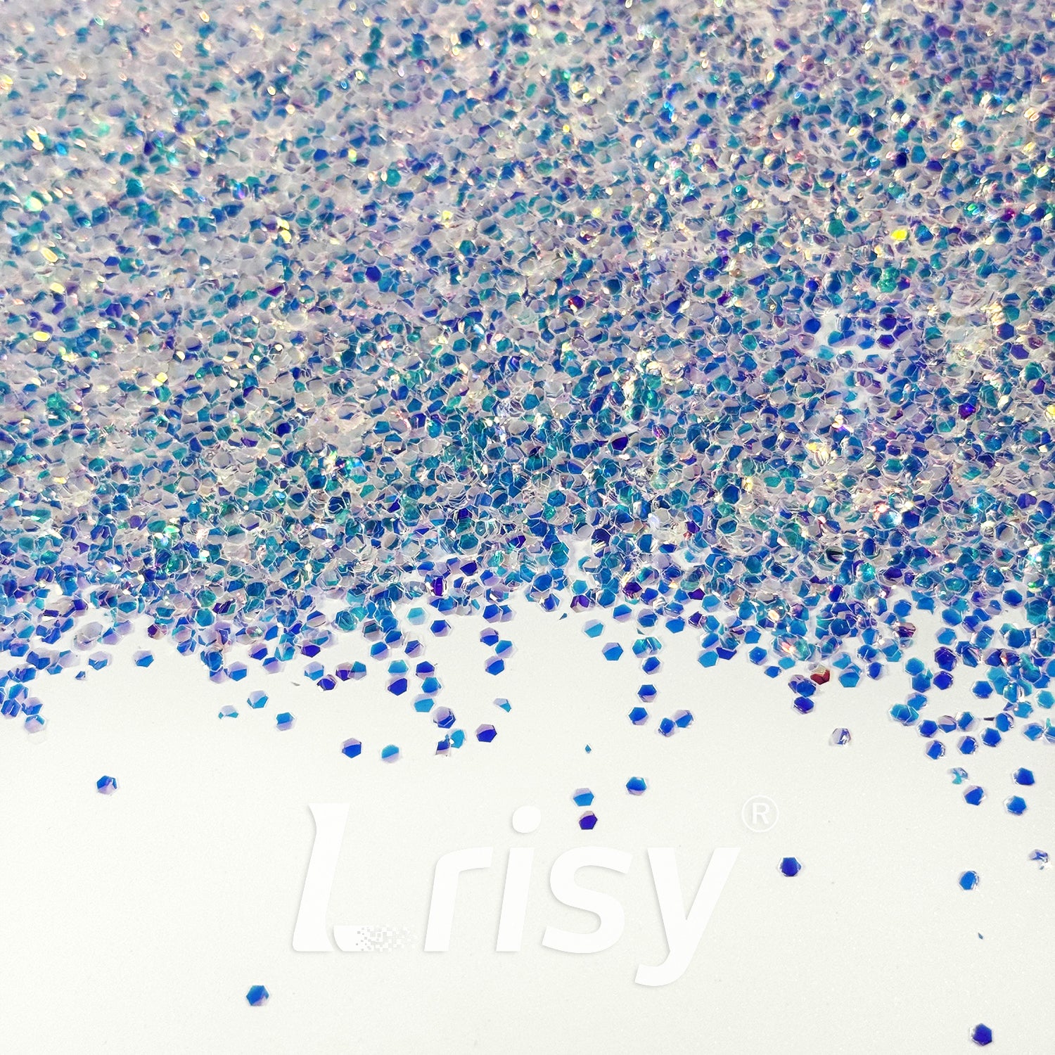 2mm Translucent Blue Purple and White 3D Concave Stereo Hexagon Glitter LLG306