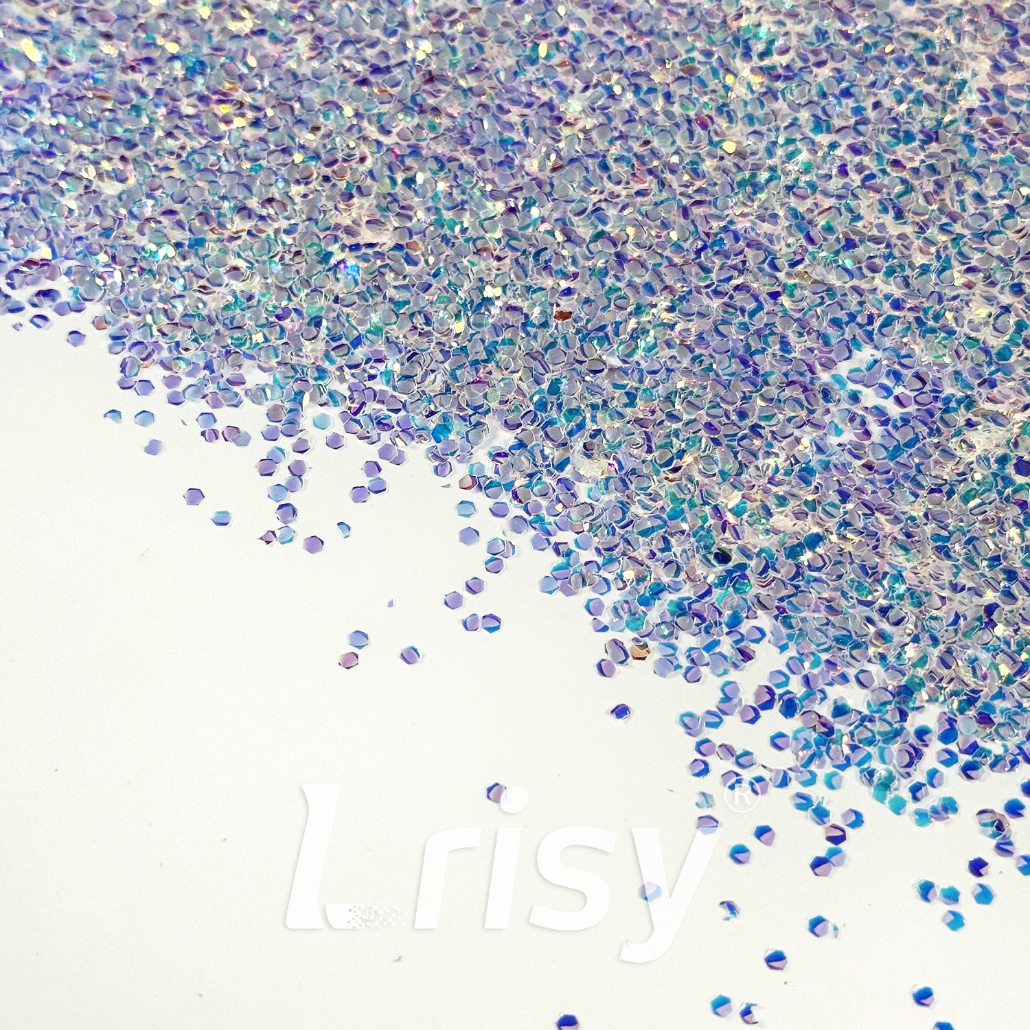 2mm Translucent Blue Purple and White 3D Concave Stereo Hexagon Glitter LLG306