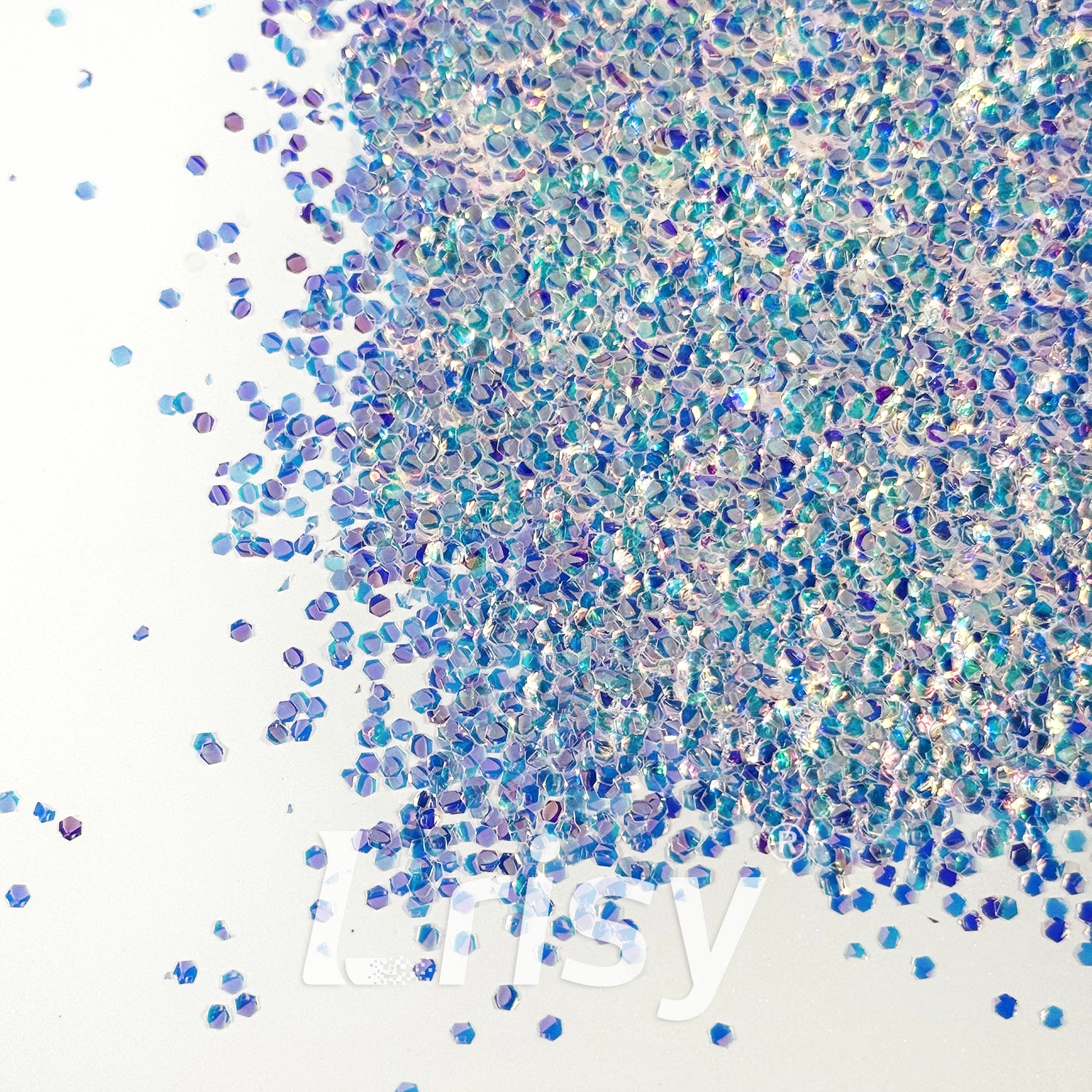 2mm Translucent Blue Purple and White 3D Concave Stereo Hexagon Glitter LLG306