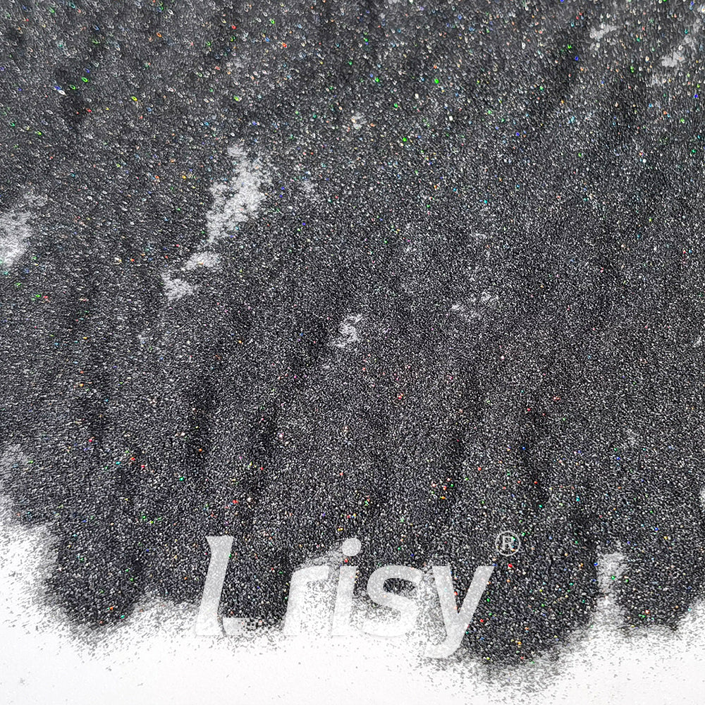 0.025mm Solvent Resistance Super Ultra-thin Fine Ash Black Holographic Glitter LST1000