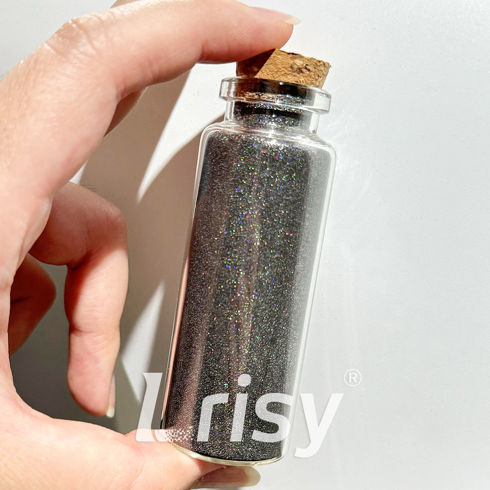 0.025mm Solvent Resistance Super Ultra-thin Fine Ash Black Holographic Glitter LST1000