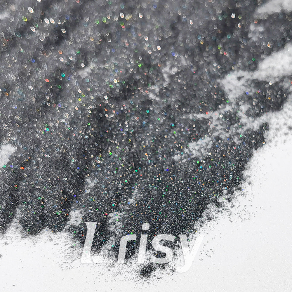 0.025mm Solvent Resistance Super Ultra-thin Fine Ash Black Holographic Glitter LST1000