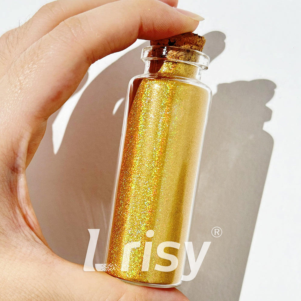 0.025mm Solvent Resistance Super Ultra-thin Fine Gold Holographic Glitter LST0200