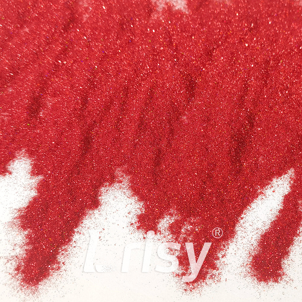 0.025mm Solvent Resistance Super Ultra-thin Fine Red Holographic Glitter LST0300