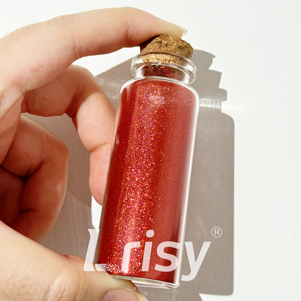 0.025mm Solvent Resistance Super Ultra-thin Fine Red Holographic Glitter LST0300