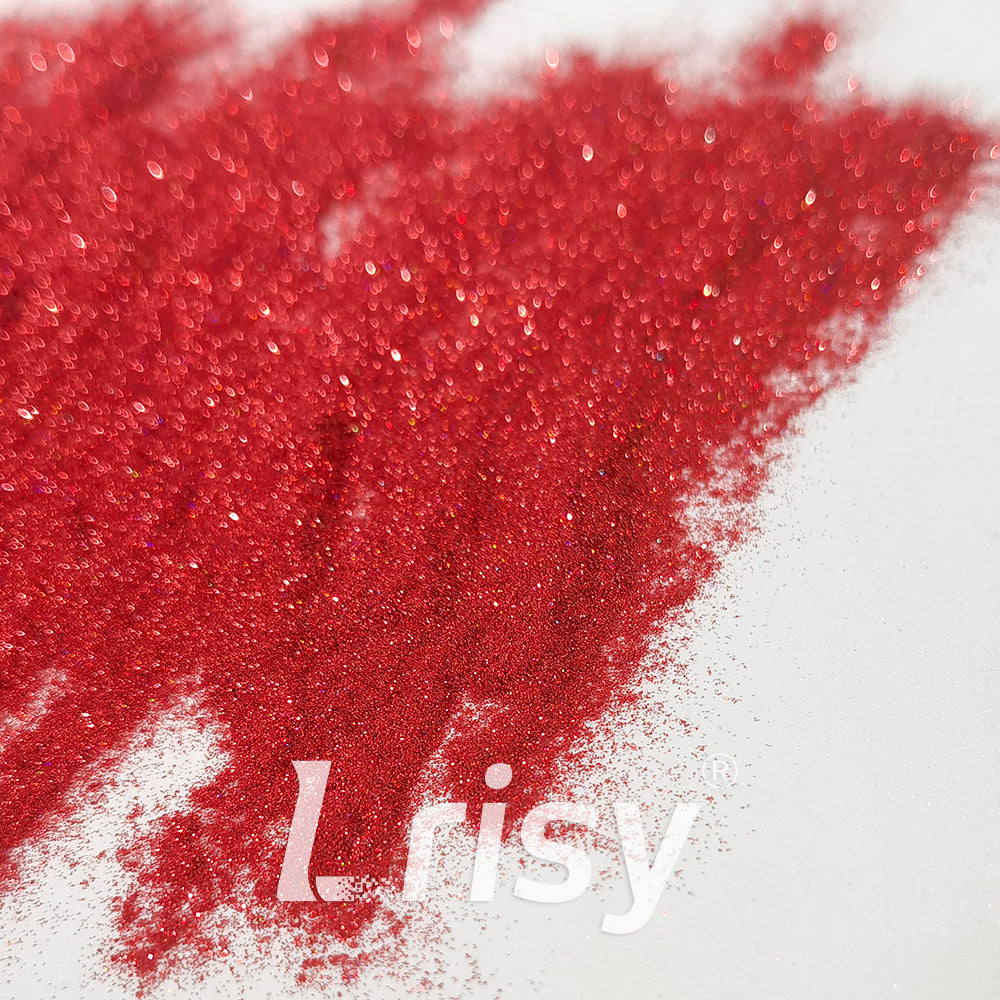 0.025mm Solvent Resistance Super Ultra-thin Fine Red Holographic Glitter LST0300