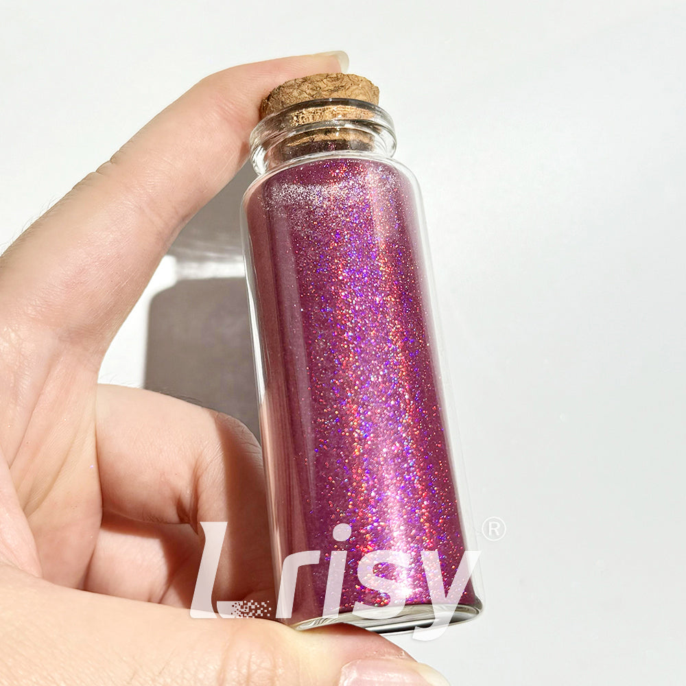 0.025mm Solvent Resistance Super Ultra-thin Fine Rose Purple Holographic Glitter LST0800