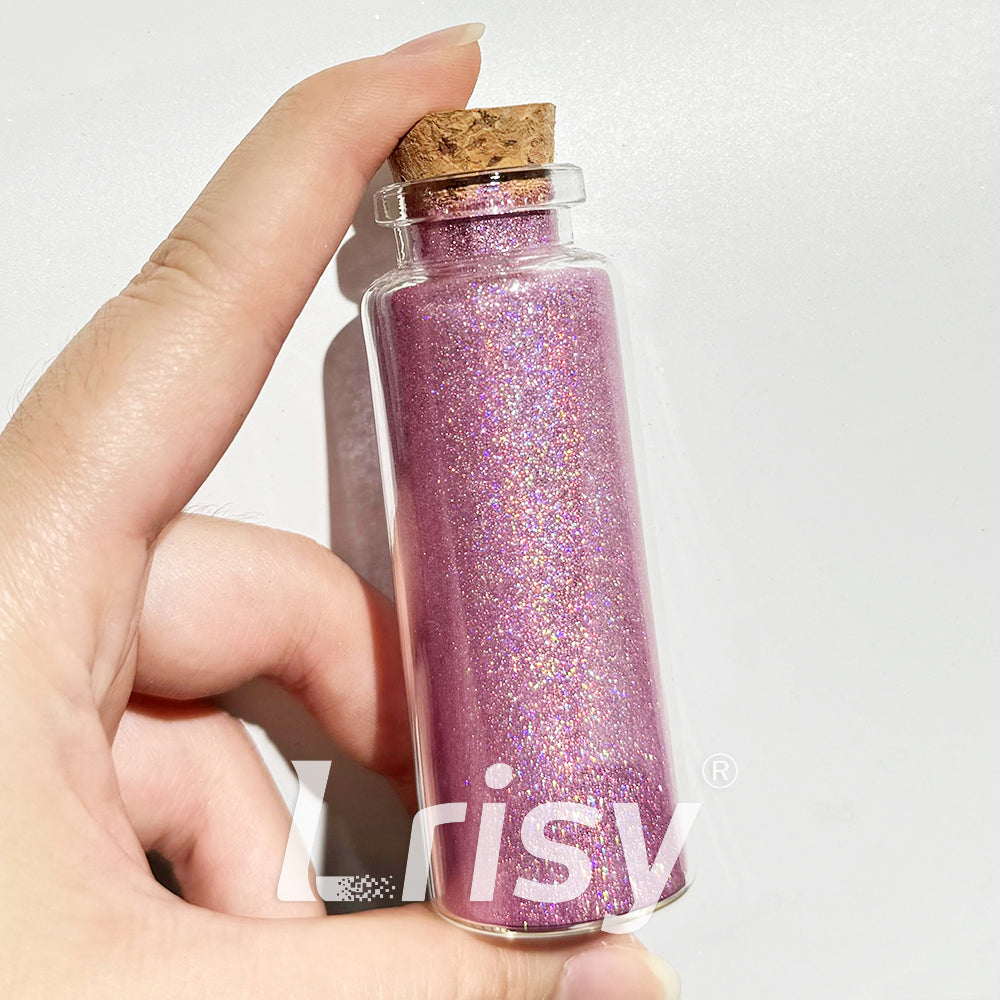 0.025mm Solvent Resistance Super Ultra-thin Fine Rose Pink Holographic Glitter LST0901
