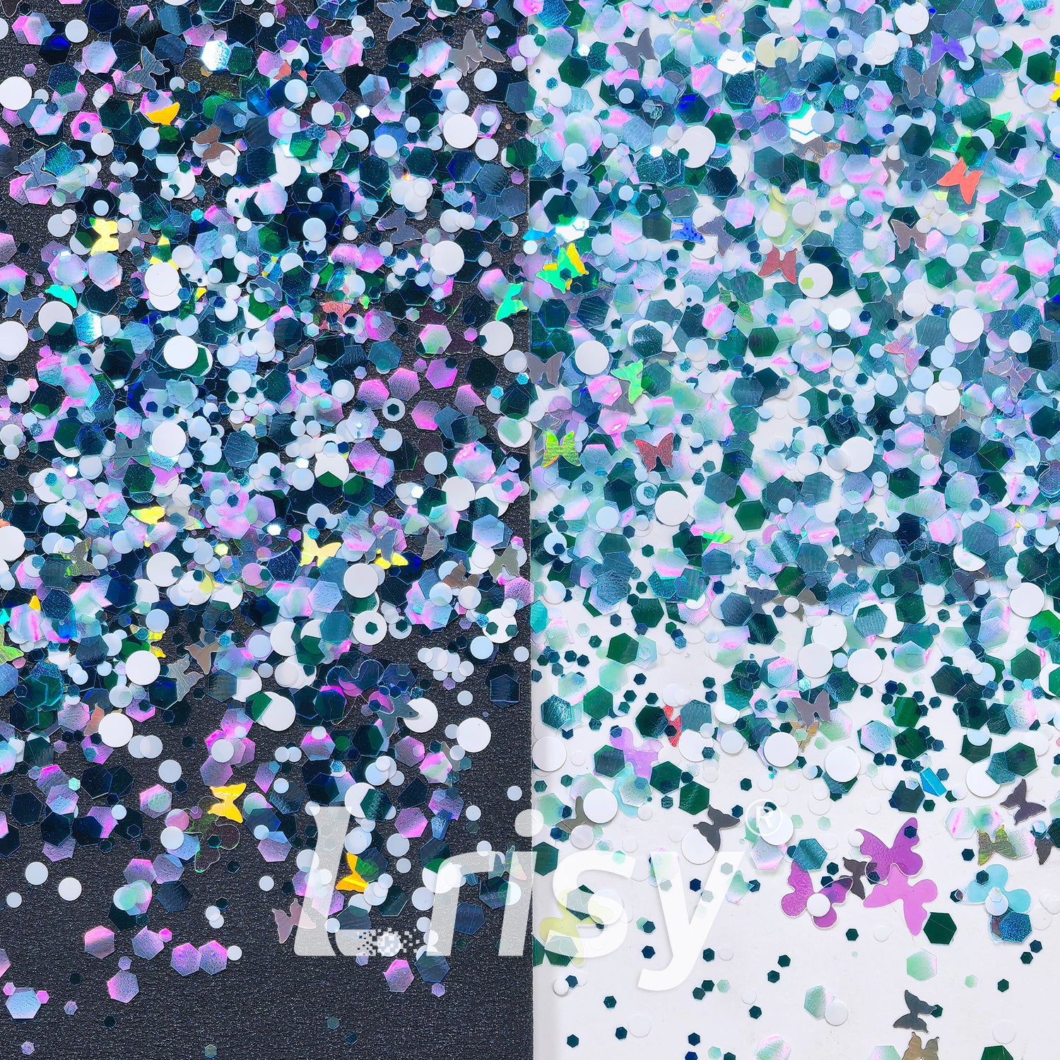 Aurora Blue Butterfly Custom Mixed Glitter LXT018
