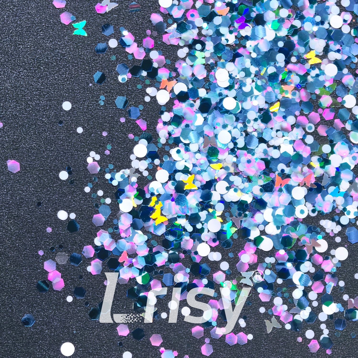 Aurora Blue Butterfly Custom Mixed Glitter LXT018