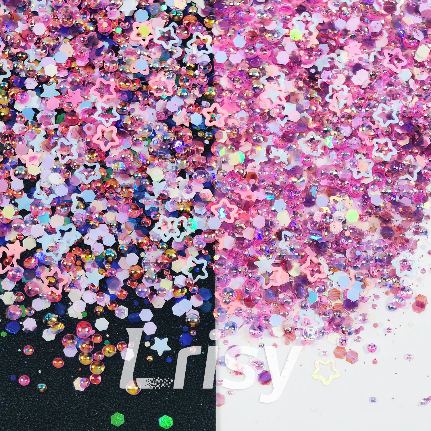 Pink Sweet Star Bubble Custom Mixed Glitter LXT027