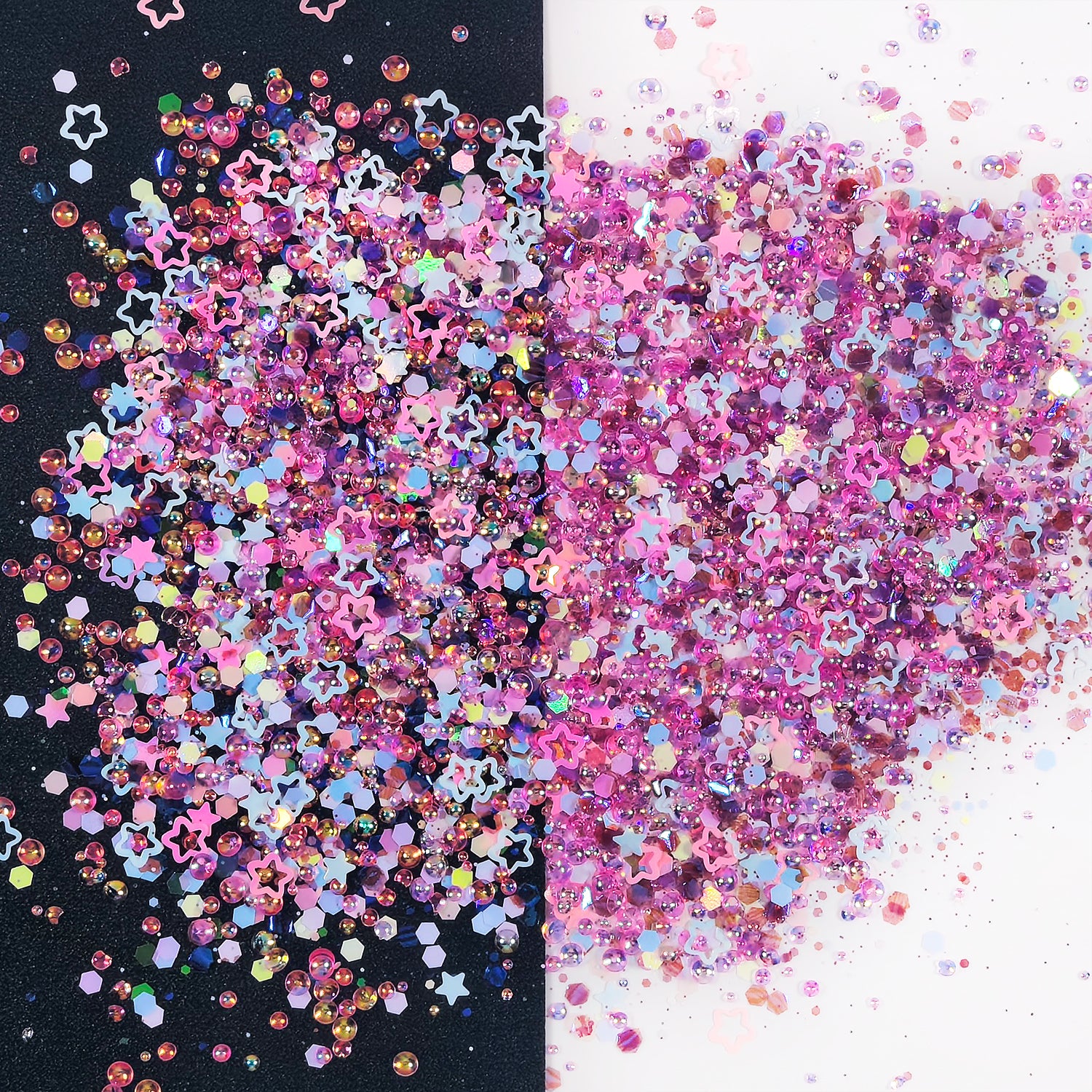 Pink Sweet Star Bubble Custom Mixed Glitter LXT027