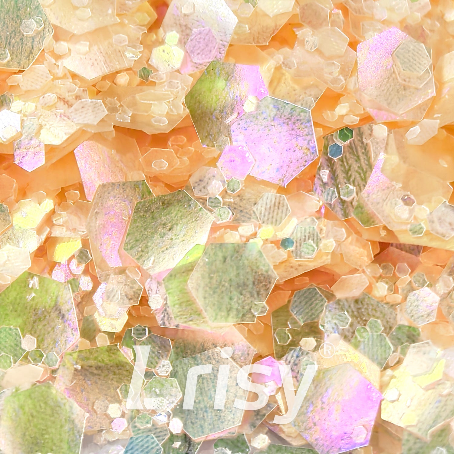 General Mixed Translucent Iridescent Orange Glitter MH200
