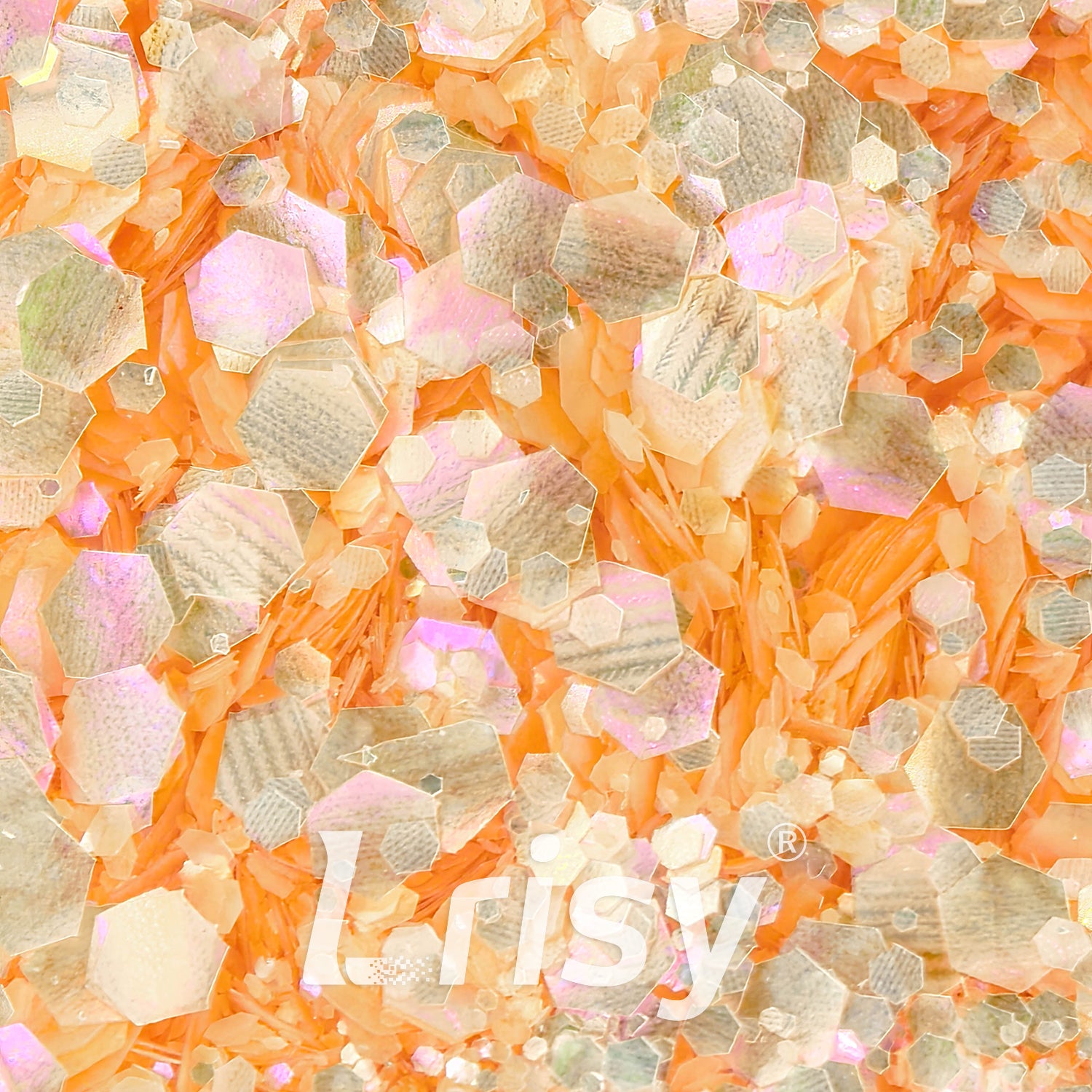 General Mixed Translucent Iridescent Orange Glitter MH200