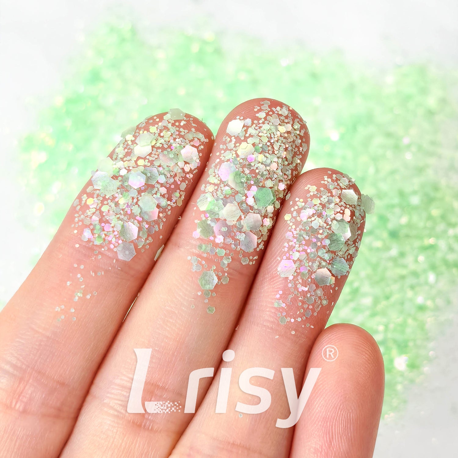 General Mixed Translucent Iridescent Green Glitter MH600